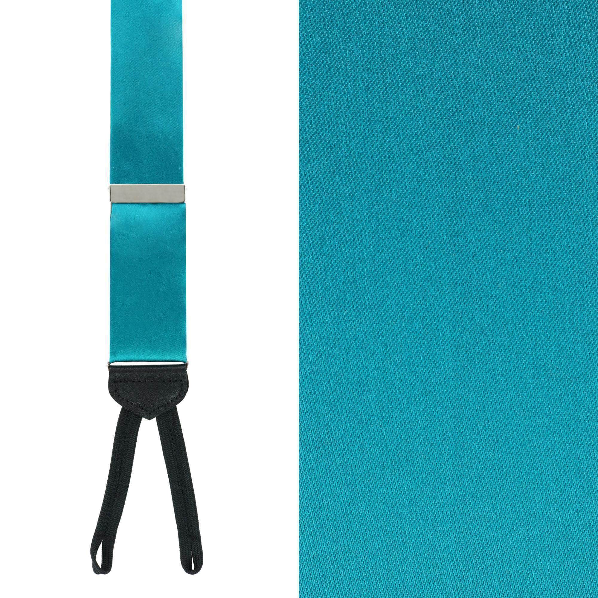 Sutton Solid Color Silk Formal End Braces 35mm Y-Back - Teal