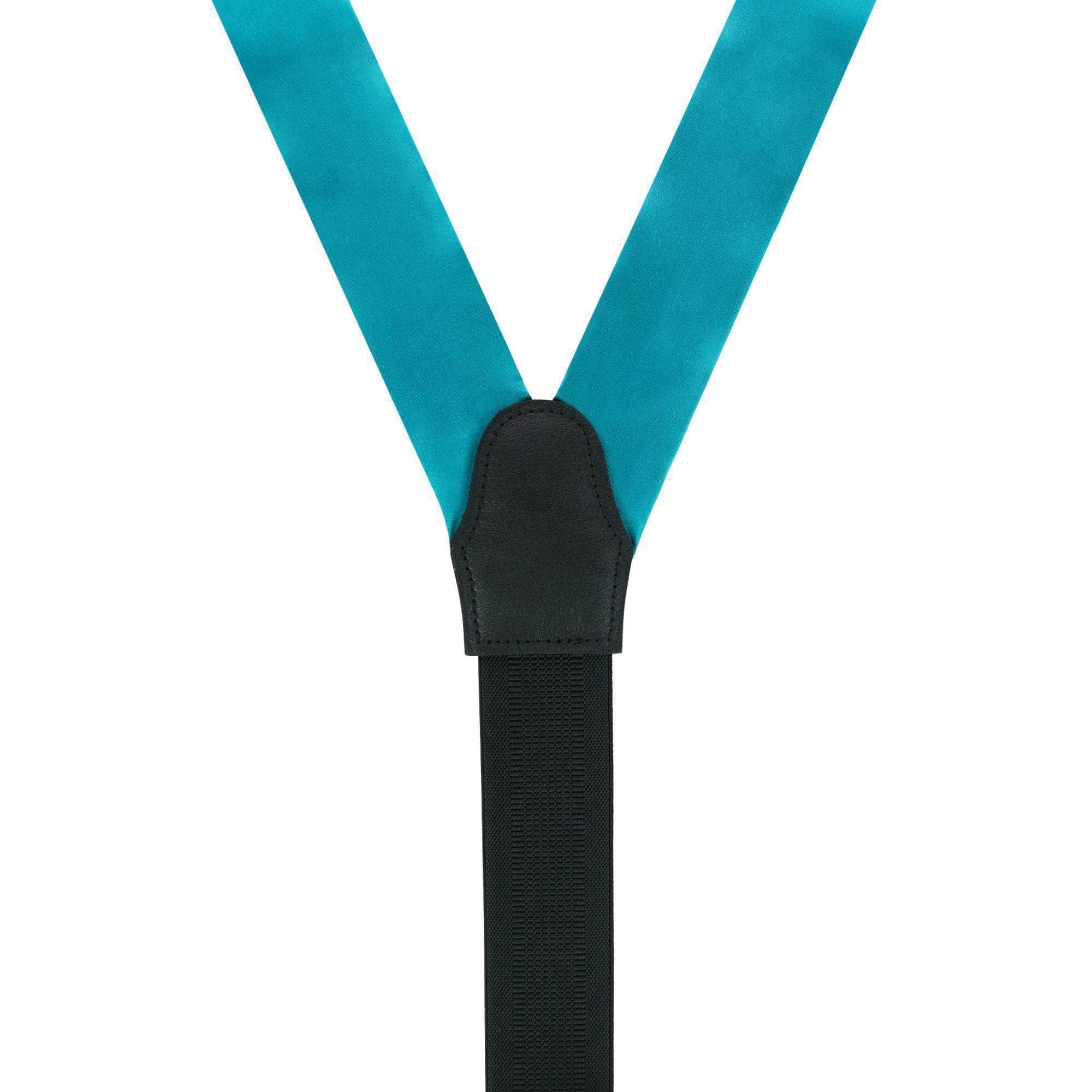 Sutton Solid Color Silk Formal End Braces 35mm Y-Back - Teal