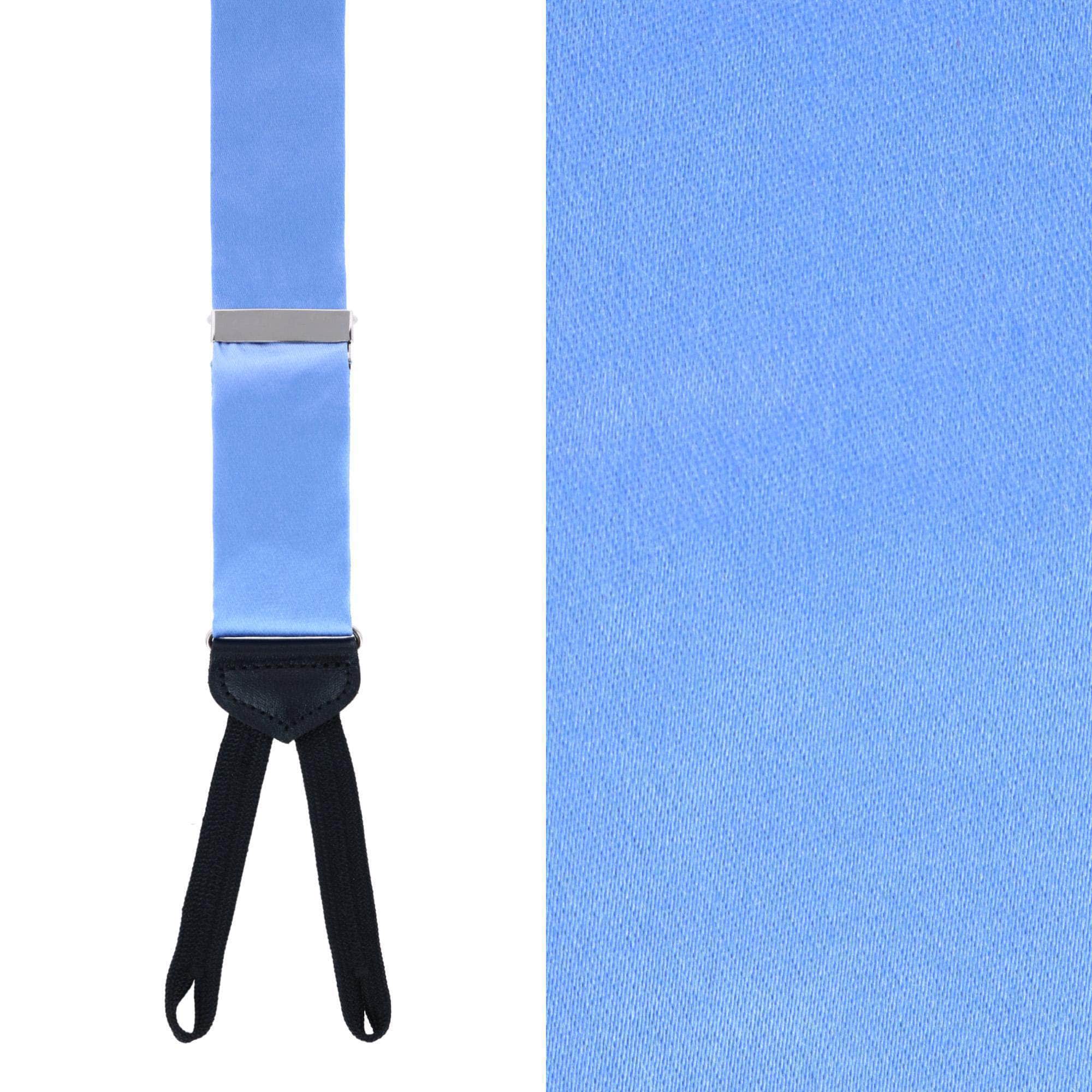 Sutton Solid Color Silk Formal End Braces 35mm Y-Back - Light Blue