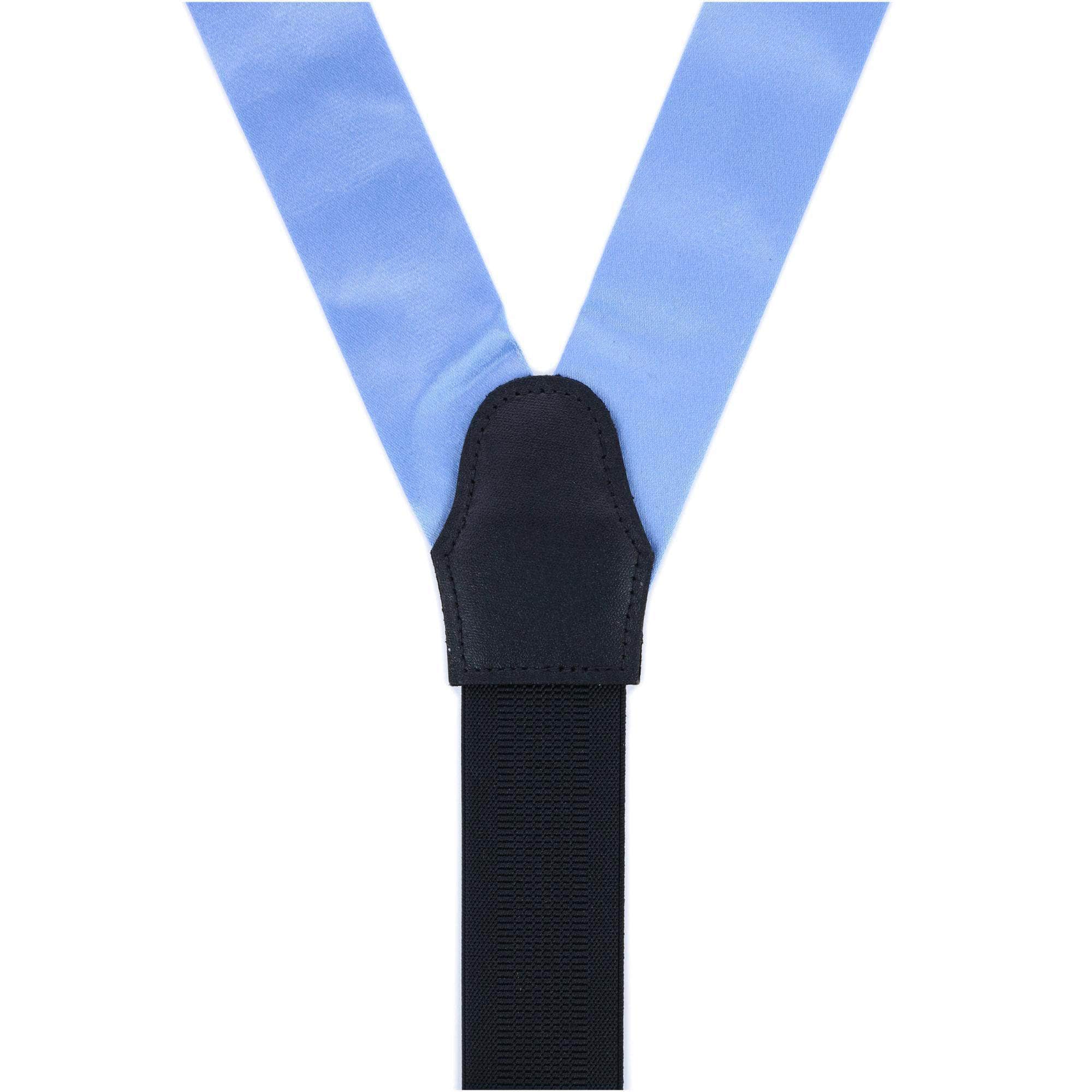 Sutton Solid Color Silk Formal End Braces 35mm Y-Back - Light Blue