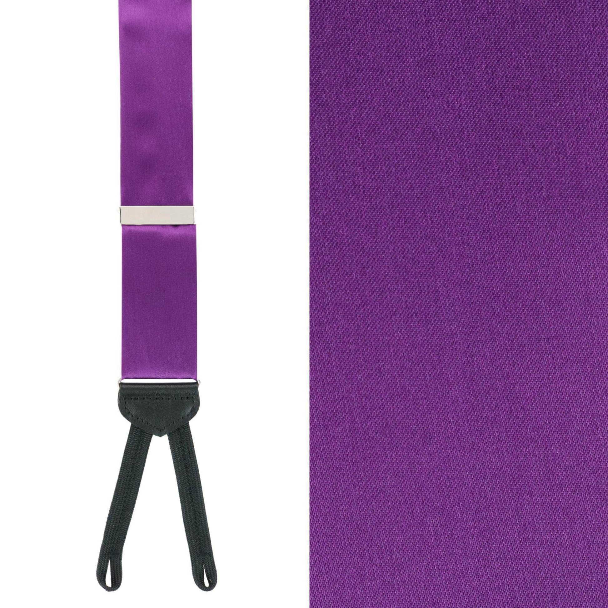 Sutton Solid Color Silk Formal End Braces 35mm Y-Back - Purple