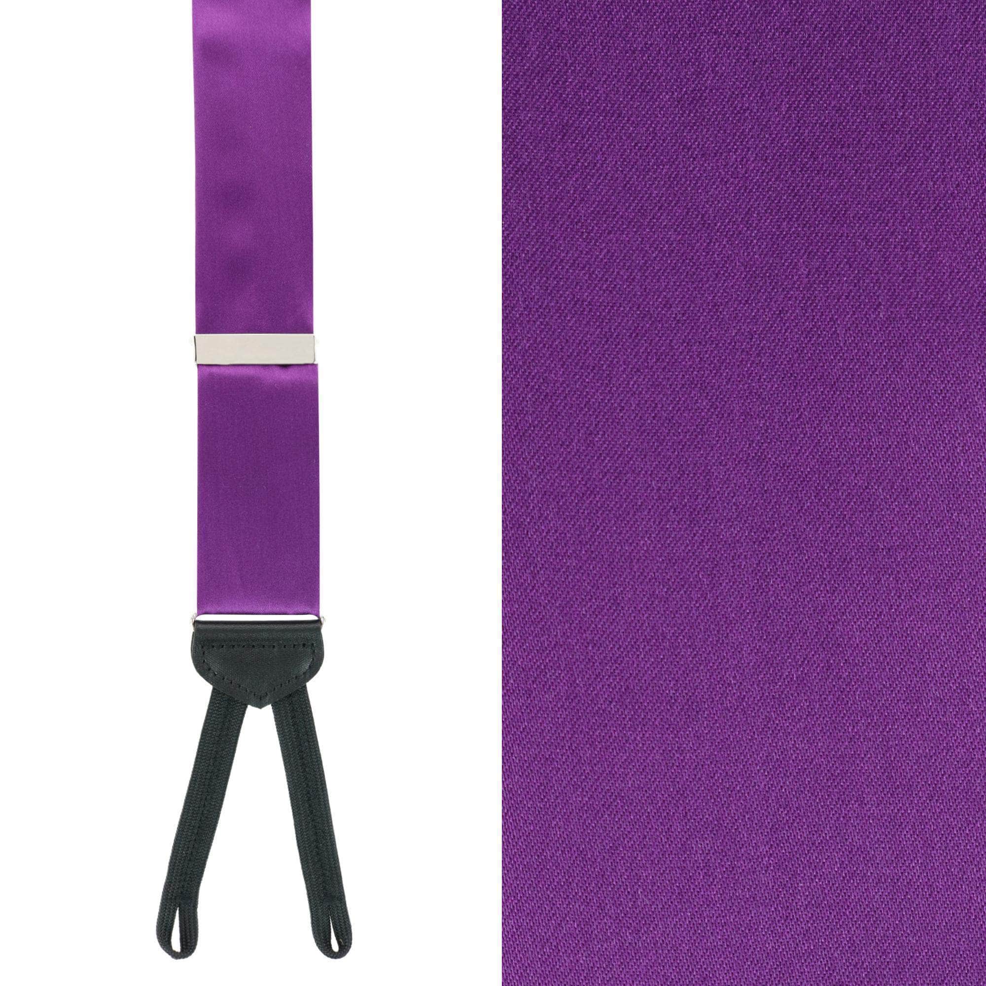 Sutton Solid Color Silk Formal End Braces 35mm Y-Back - Purple