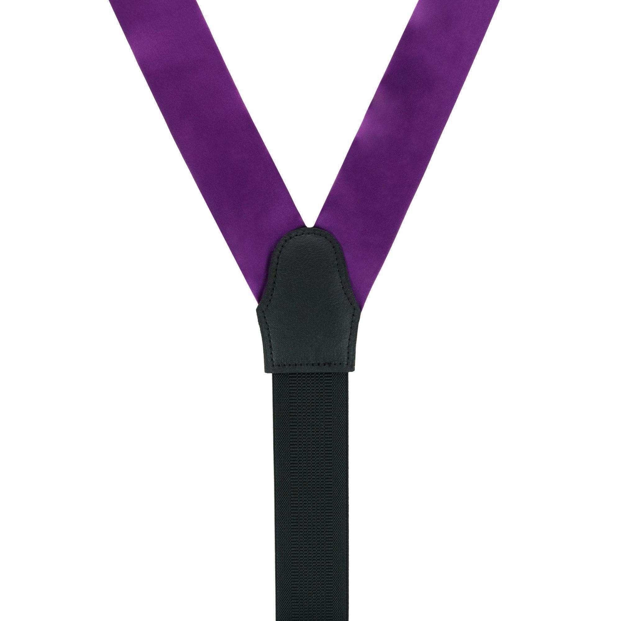 Sutton Solid Color Silk Formal End Braces 35mm Y-Back - Purple