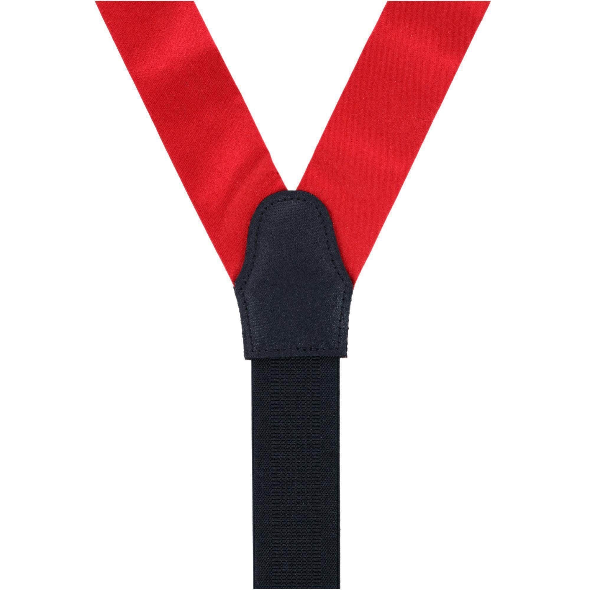 Sutton Solid Color Silk Formal End Braces 35mm Y-Back - Red