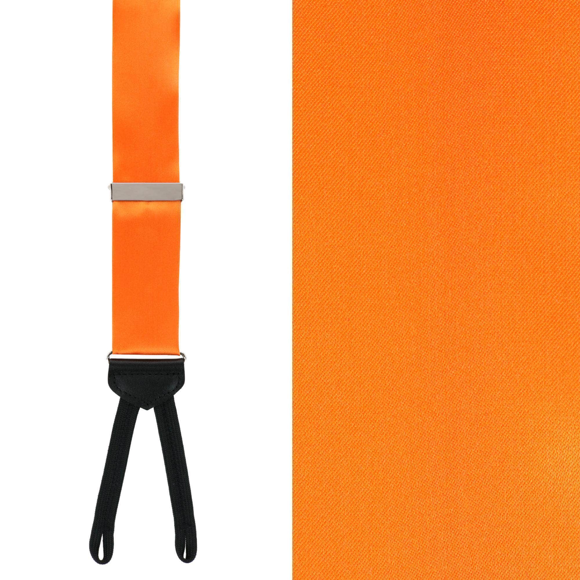 Sutton Solid Color Silk Formal End Braces 35mm Y-Back - Pumpkin
