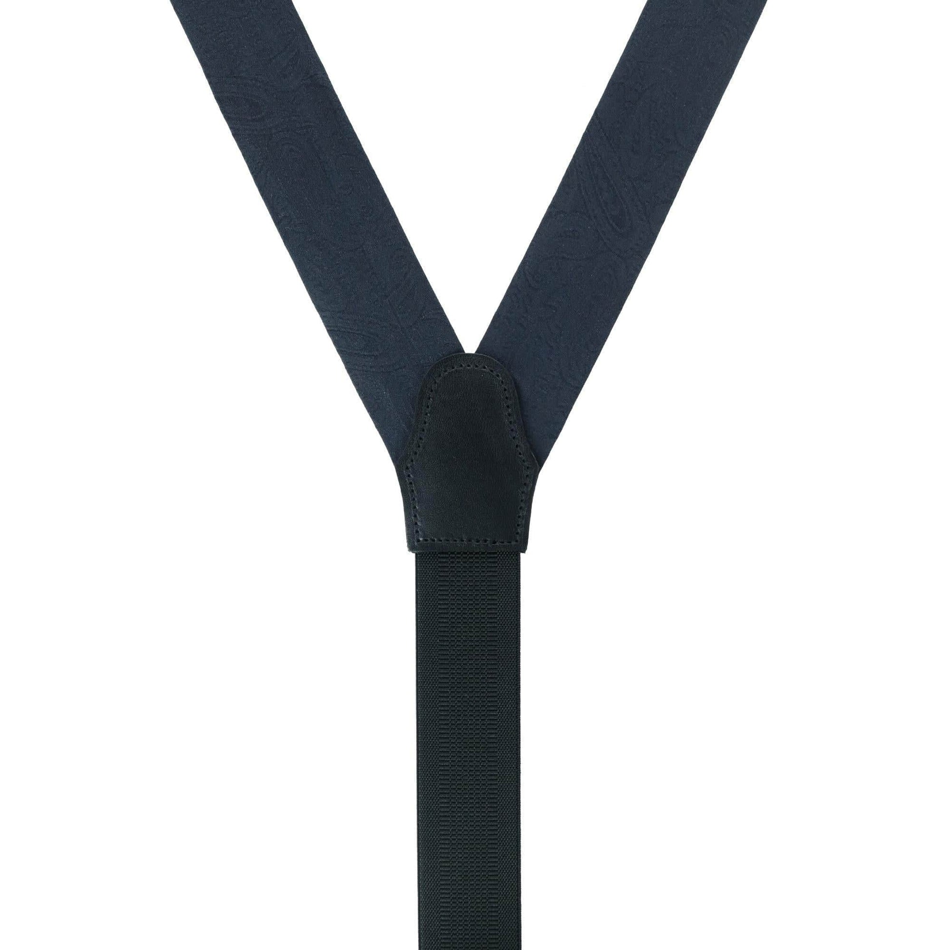 Banbury Tone on Tone Paisley Silk Formal Braces - Black