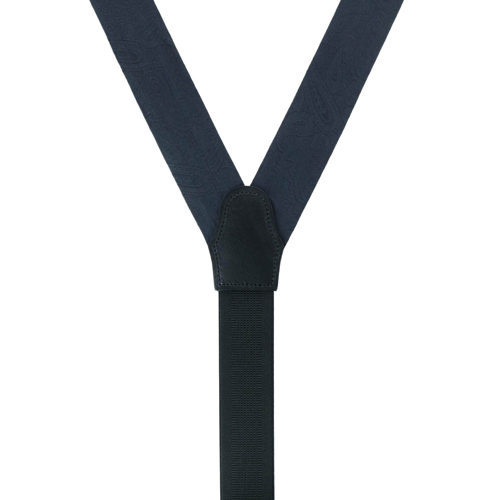 Banbury Tone on Tone Paisley Silk Formal Braces - Black