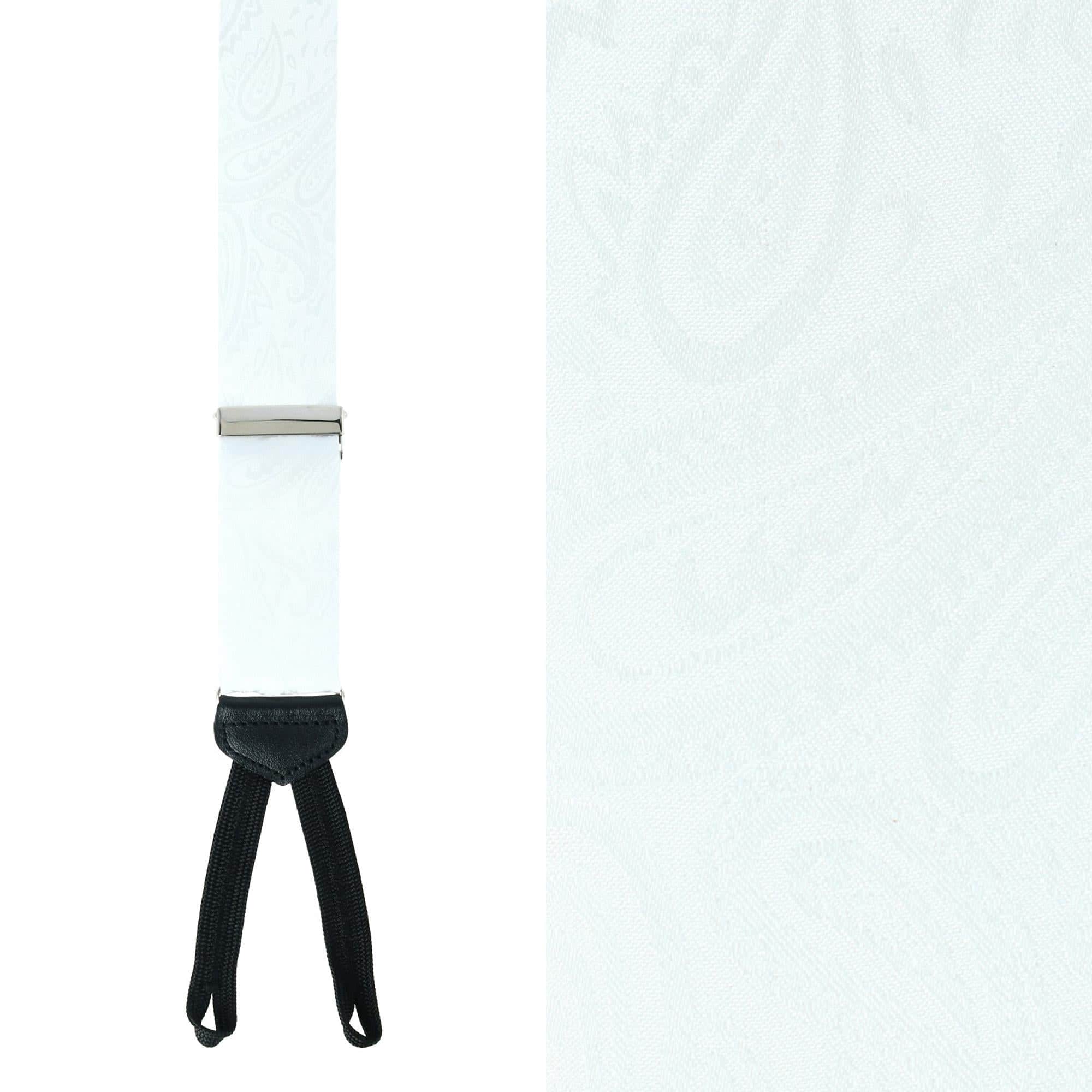 Banbury Tone on Tone Paisley Silk Formal Braces - White