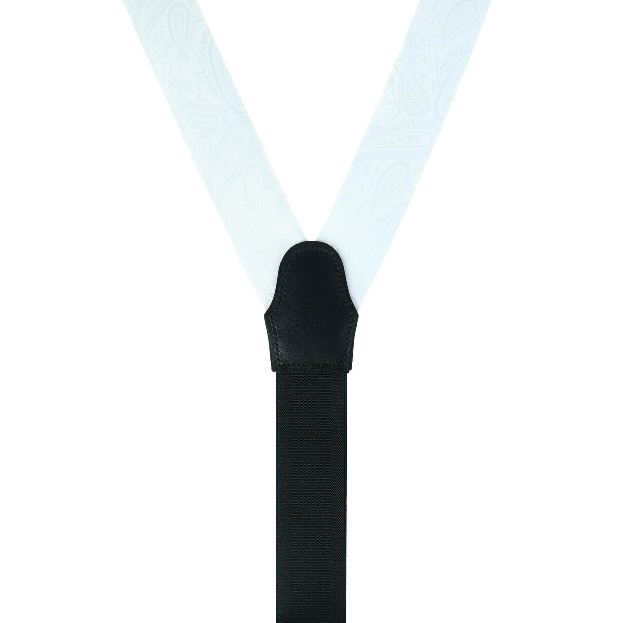 Banbury Tone on Tone Paisley Silk Formal Braces - White