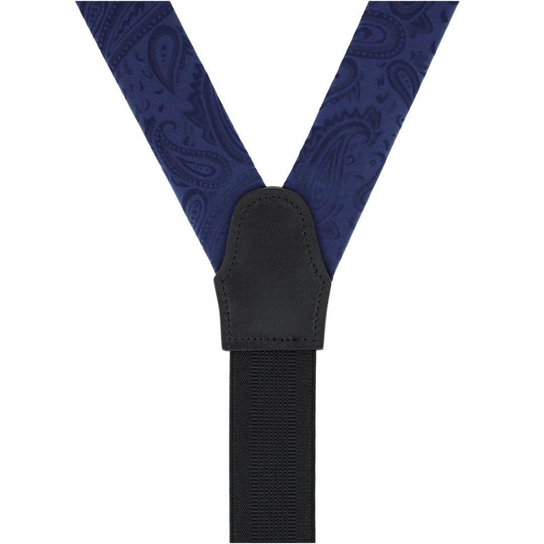 Banbury Tone on Tone Paisley Silk Formal Braces - Navy Blue