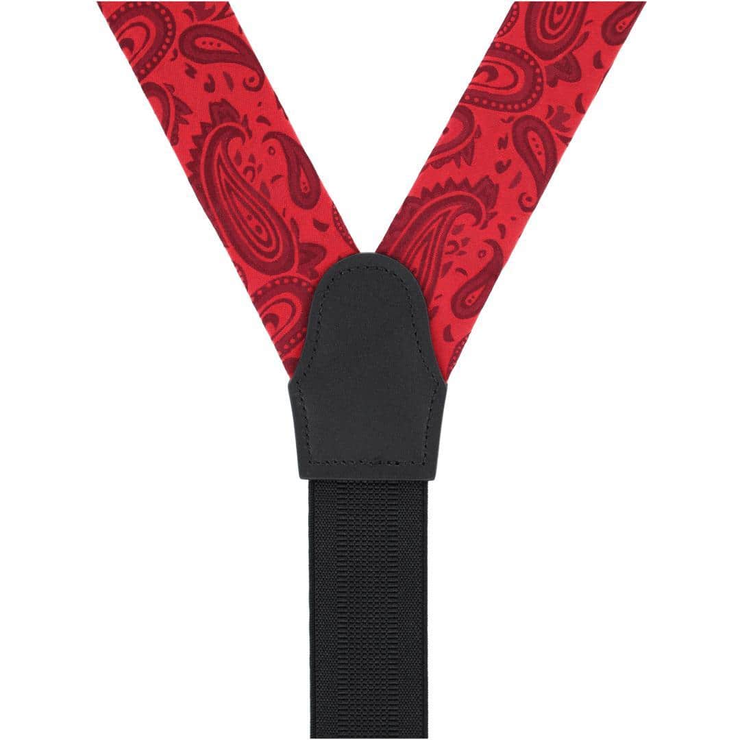 Banbury Tone on Tone Paisley Silk Formal Braces - Red