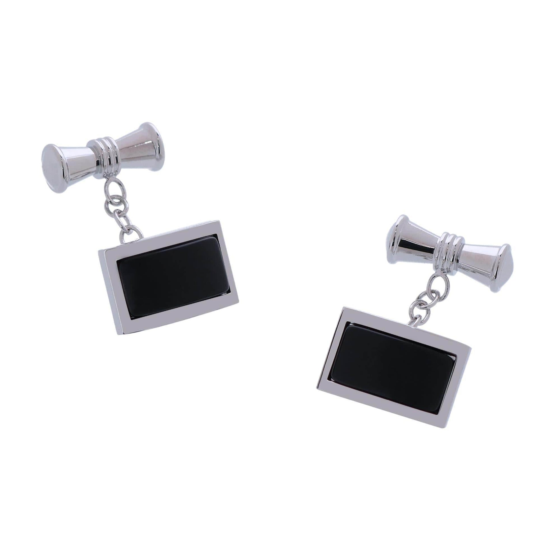 Banbury Silk Button End Braces and Esteban Cufflinks Set - Black