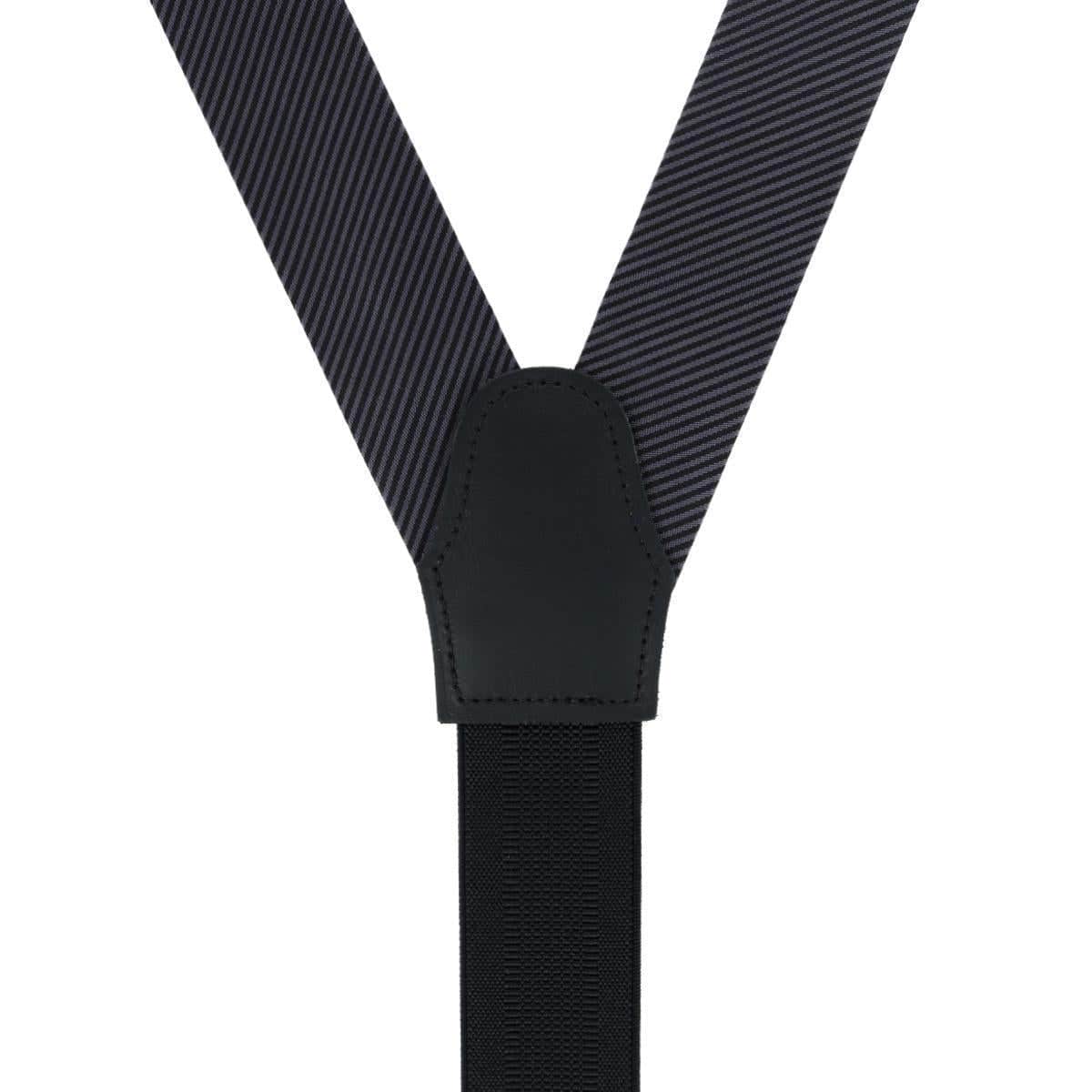 Leyton Diagonal Lined Tone on Tone Silk Formal Braces - Graphite