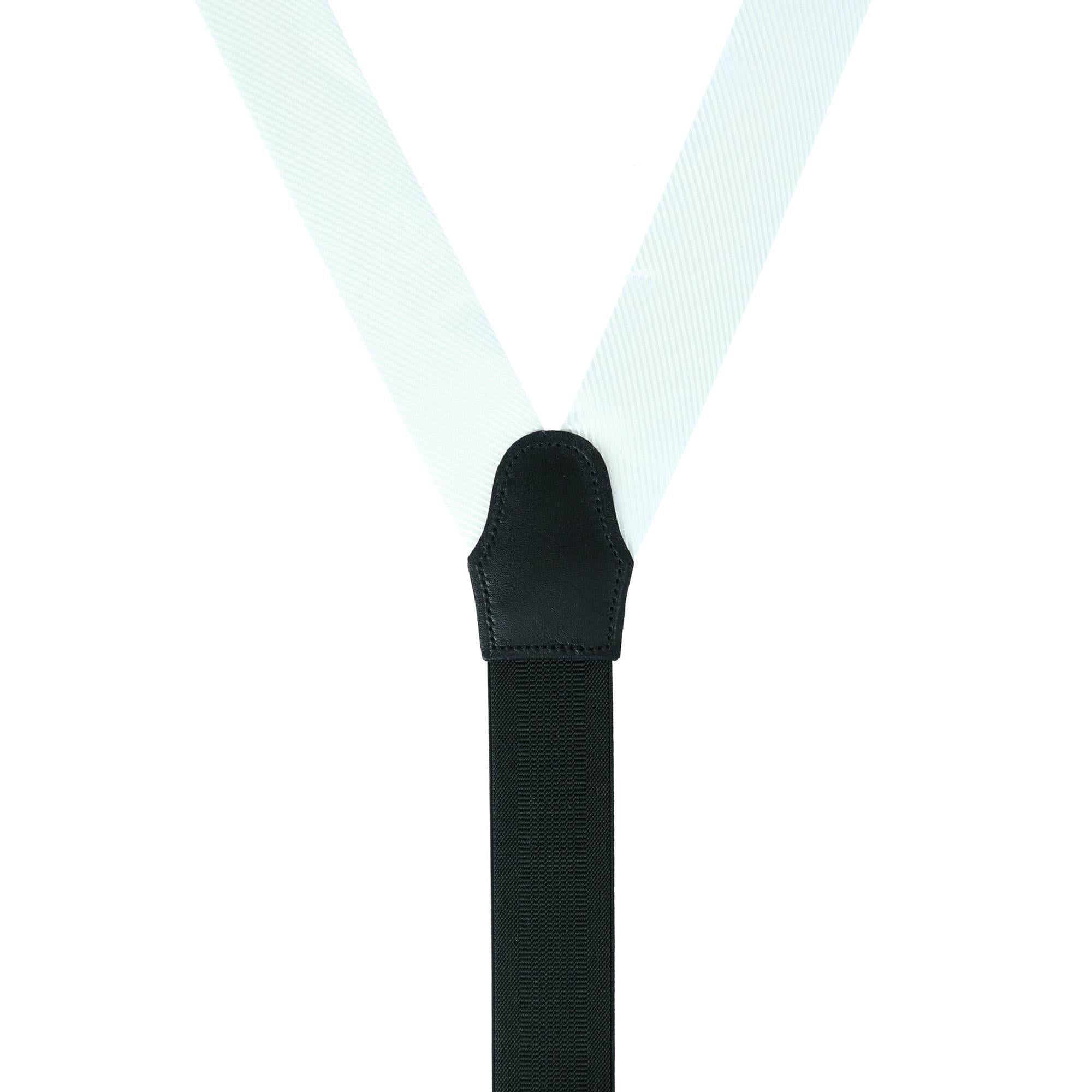 Leyton Diagonal Lined Tone on Tone Silk Formal Braces - White