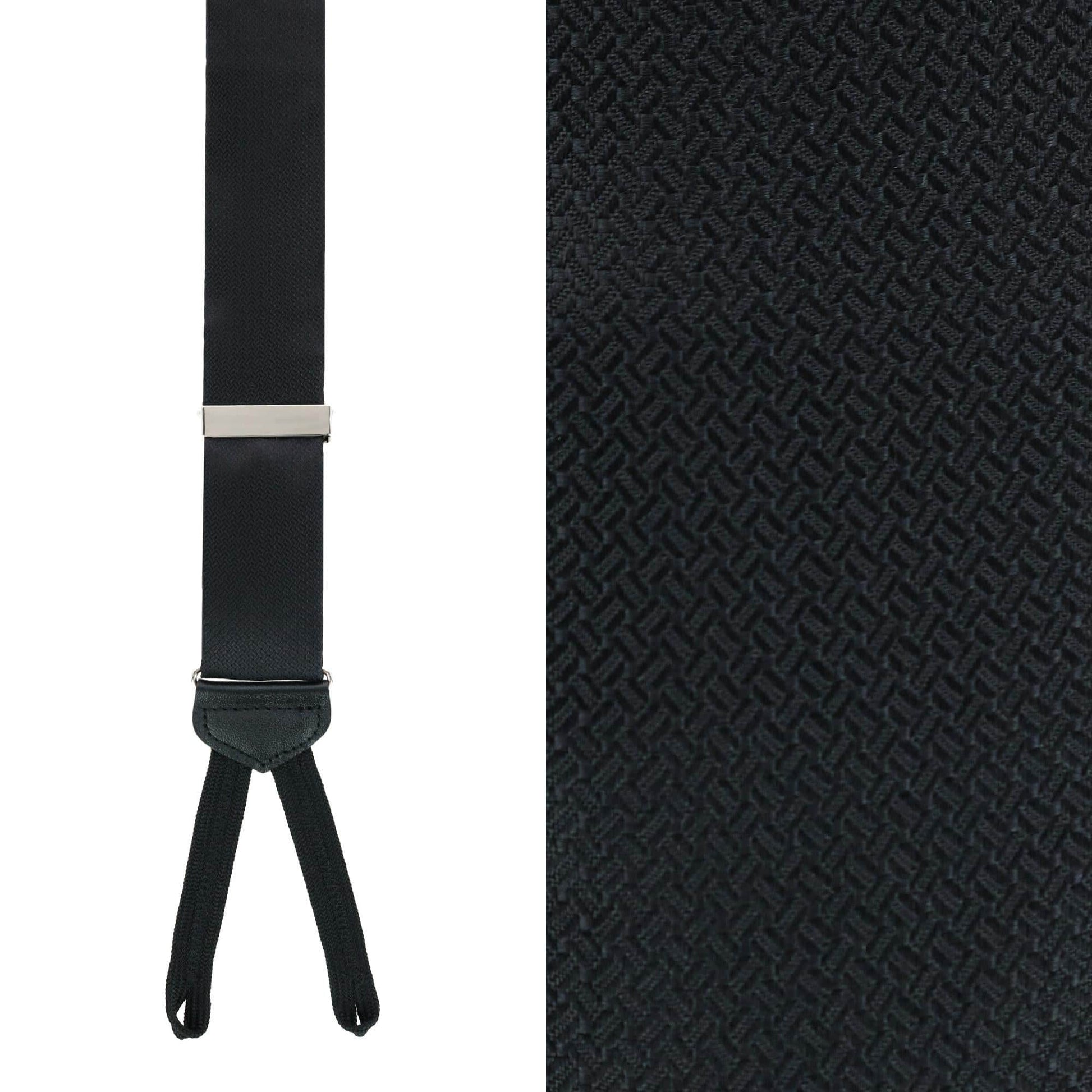 The Monte Bello Interlocked Silk Formal Braces - Black