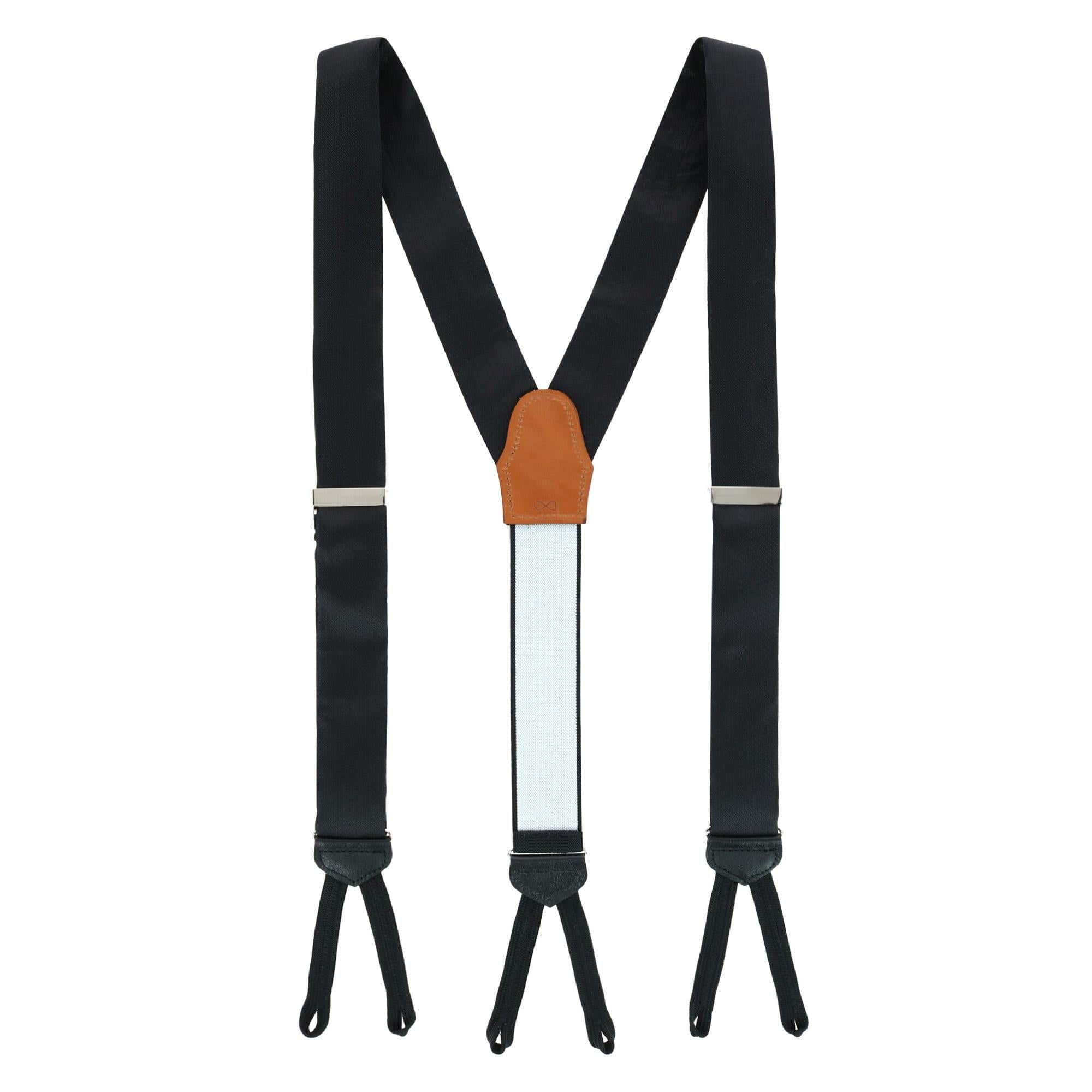 The Monte Bello Interlocked Silk Formal Braces - Black