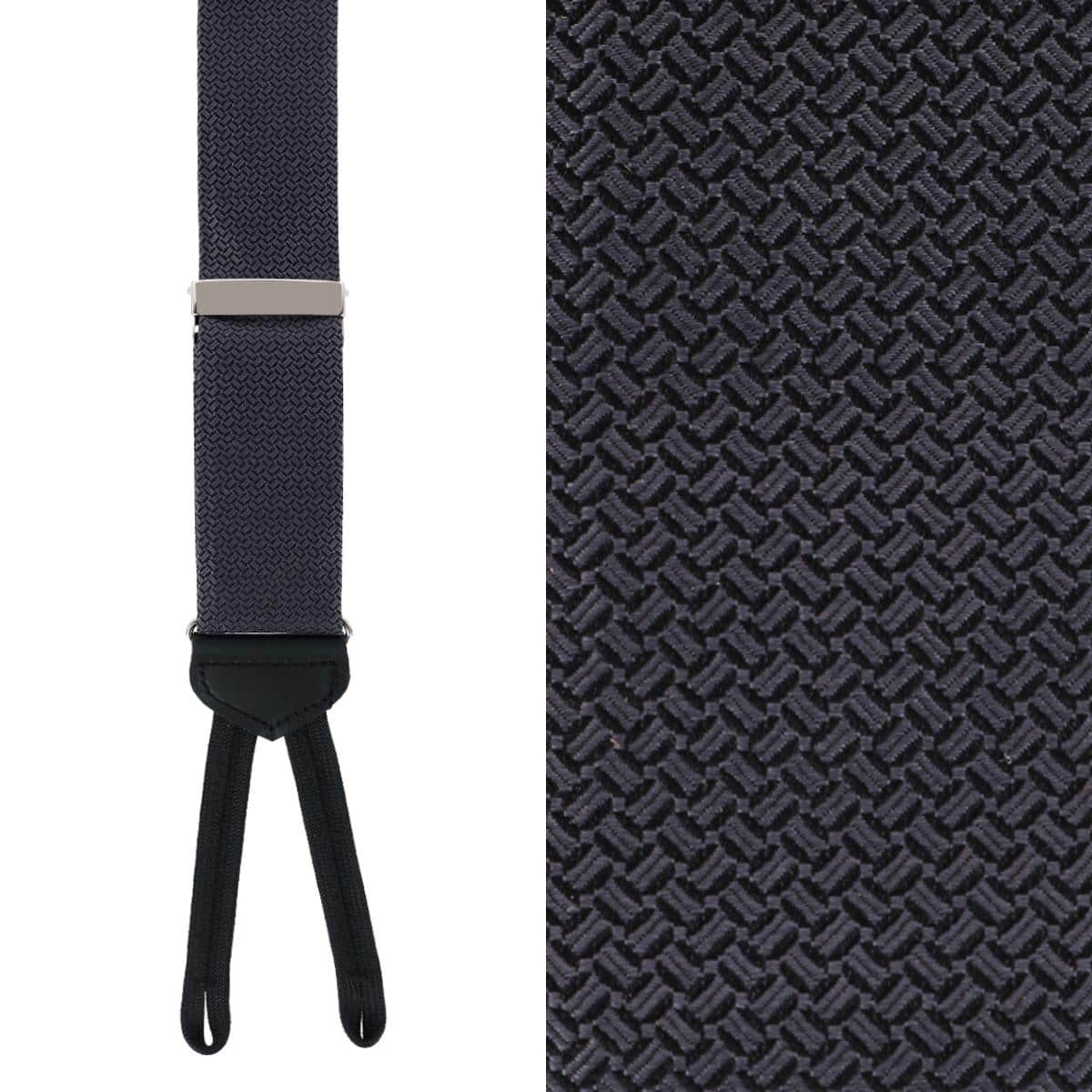 The Monte Bello Interlocked Silk Formal Braces - Graphite