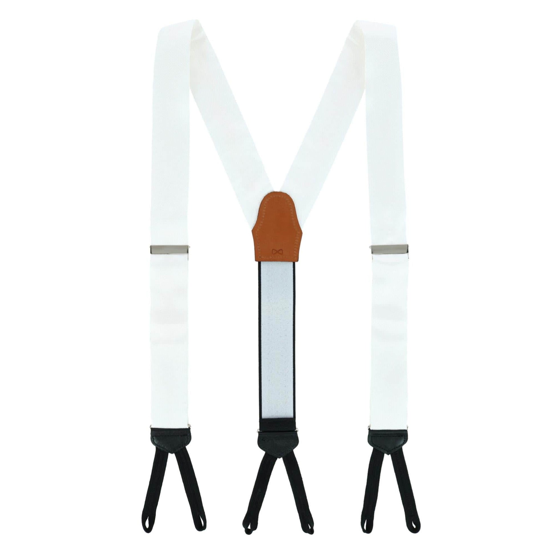 The Monte Bello Interlocked Silk Formal Braces - White