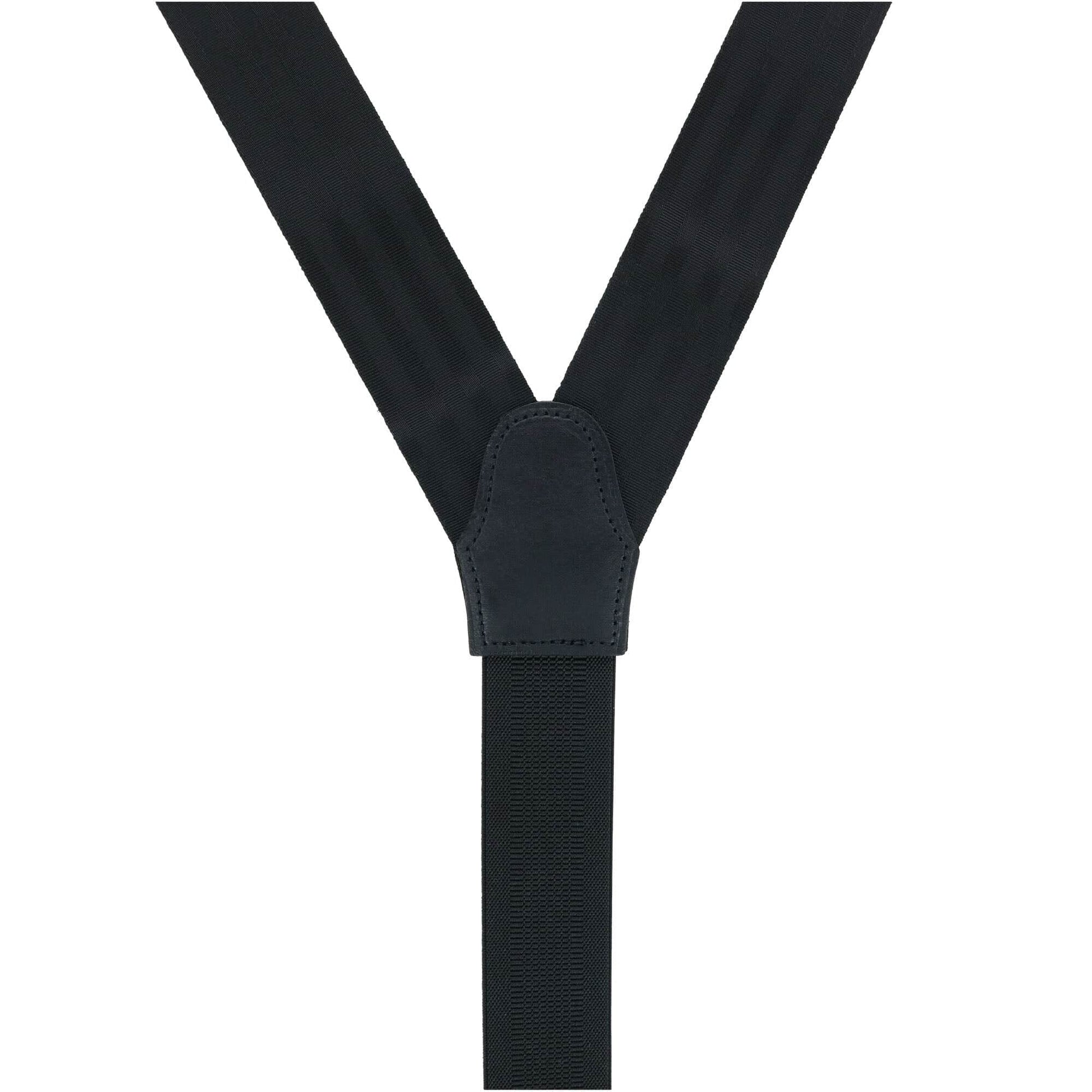 Astaire 38mm Grosgrain Stripe Ribbon Formal End Braces - Black with Black Stripe