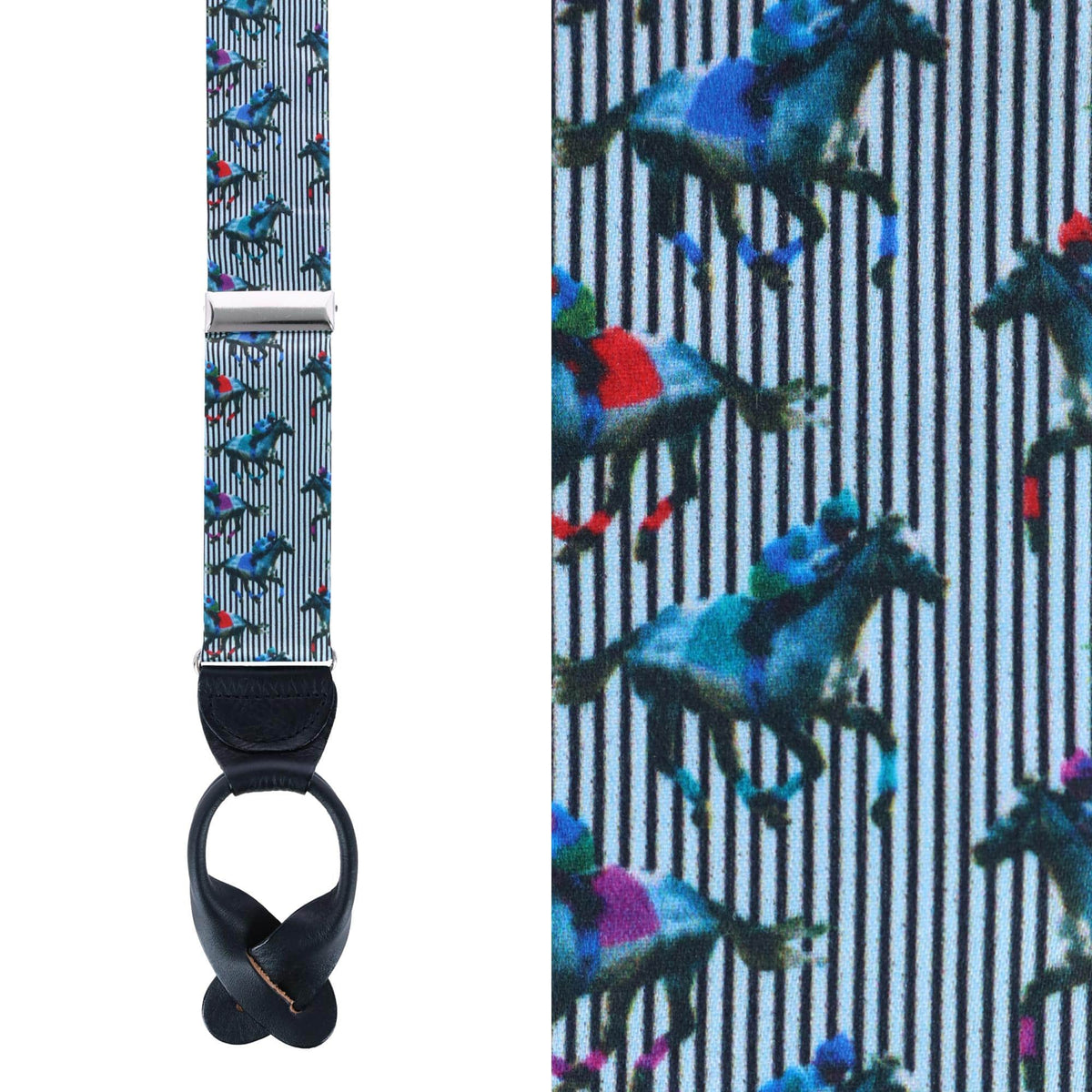 Derby Winning Racehorse Silk Button End Braces - Multiple