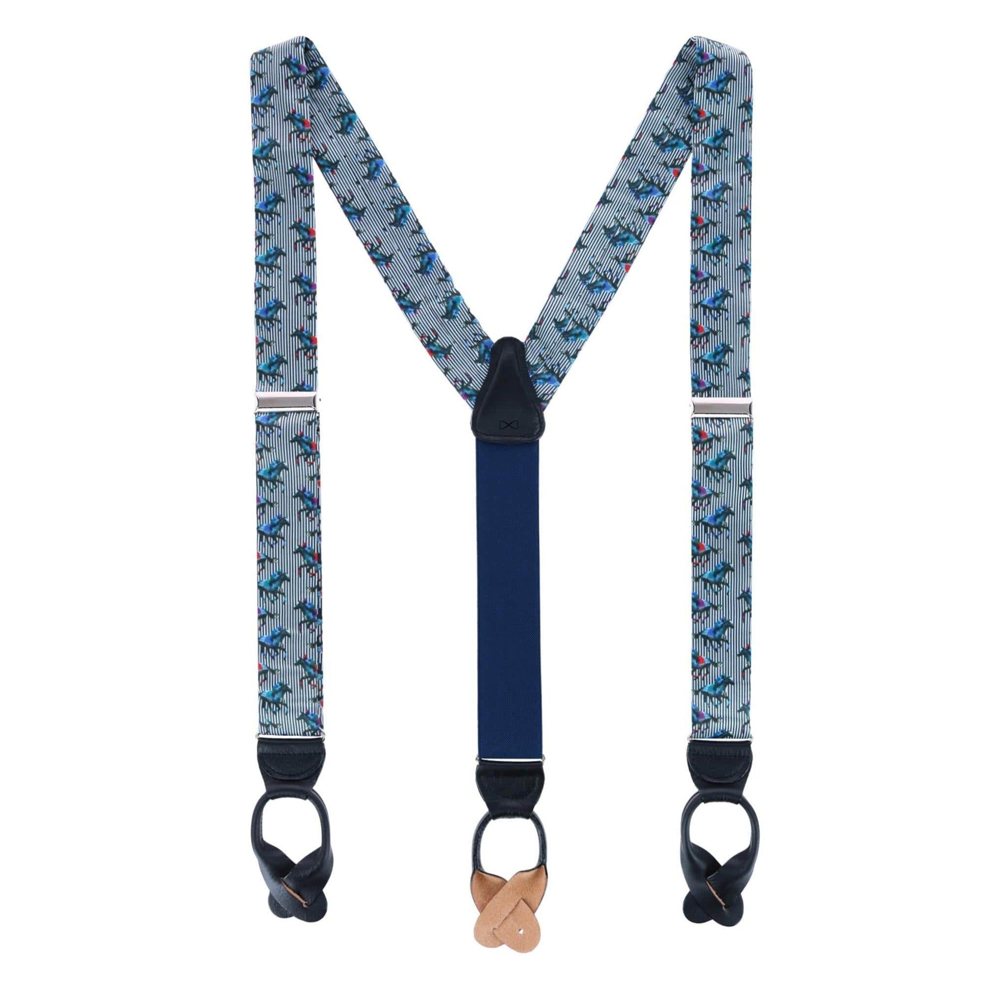 Derby Winning Racehorse Silk Button End Braces - Multiple