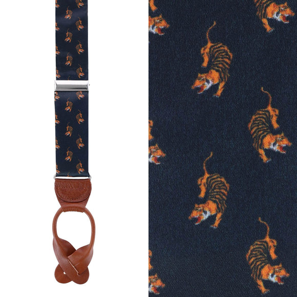 Japanese Tiger Silk Button End Braces