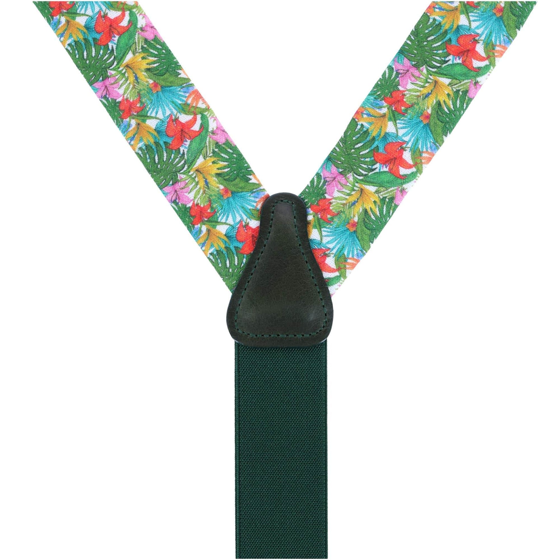 Tropical Hawaiian Getaway Linen Button End Braces - Multiple