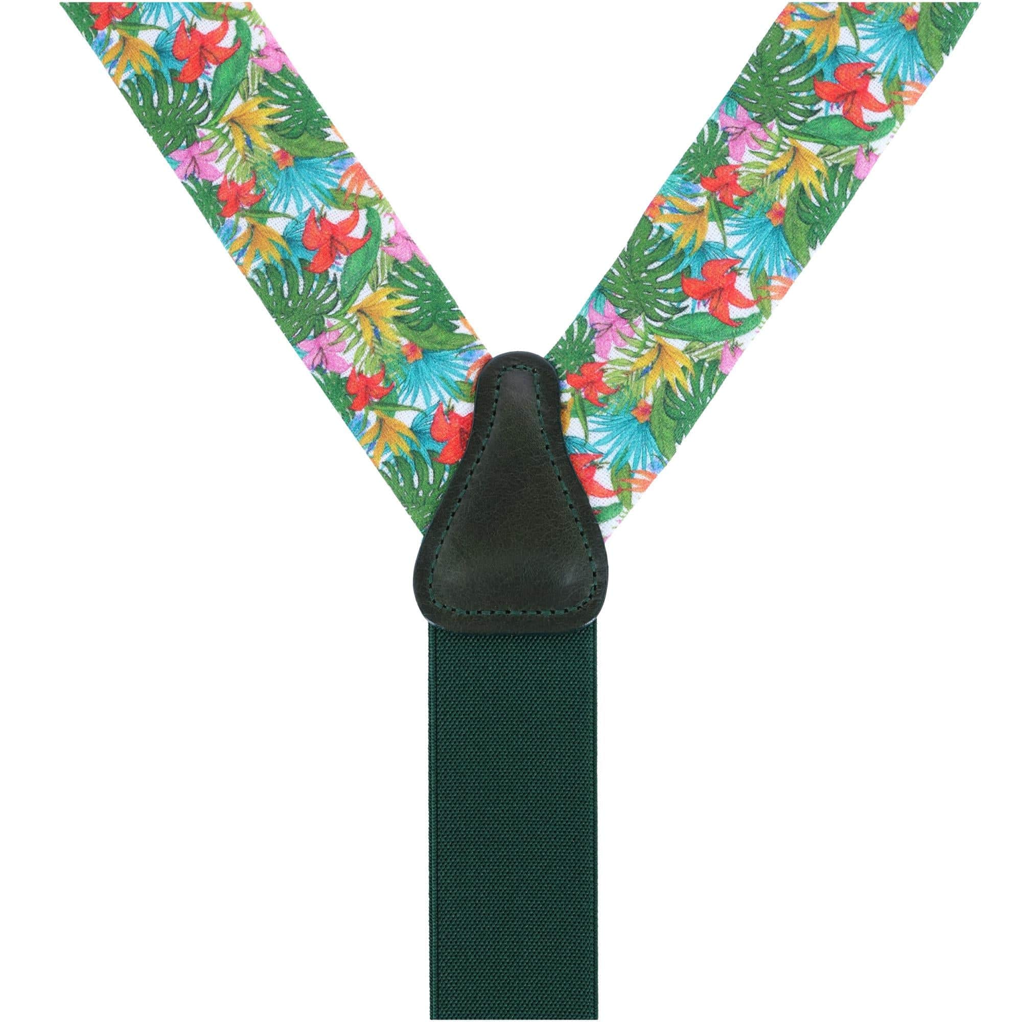 Tropical Hawaiian Getaway Linen Button End Braces - Multiple
