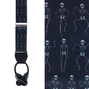 Davy Bones the Dancing Skeleton Silk Button End Braces