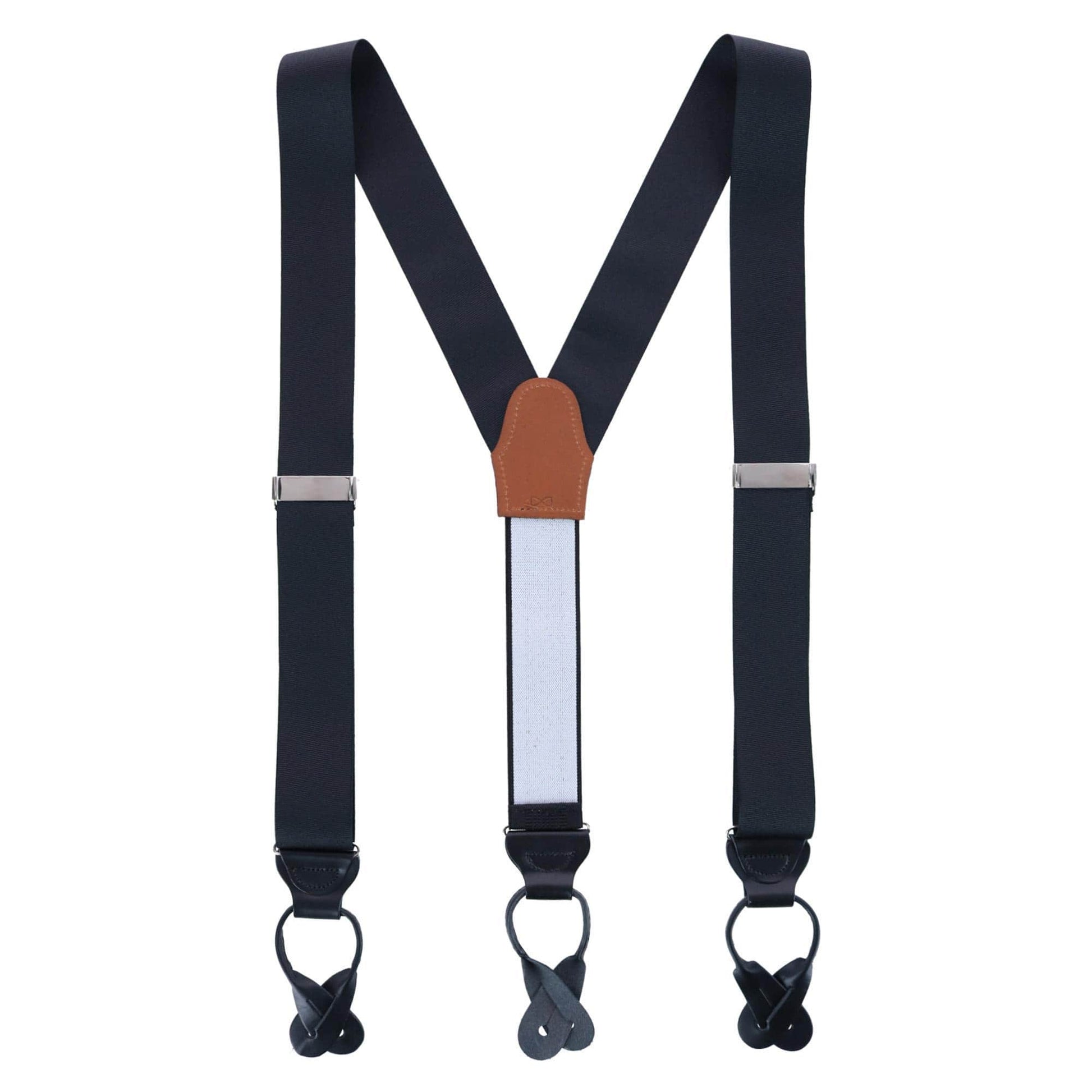 Phoenix 38mm Grosgrain Non Stretch Ribbon Button End Braces - Black