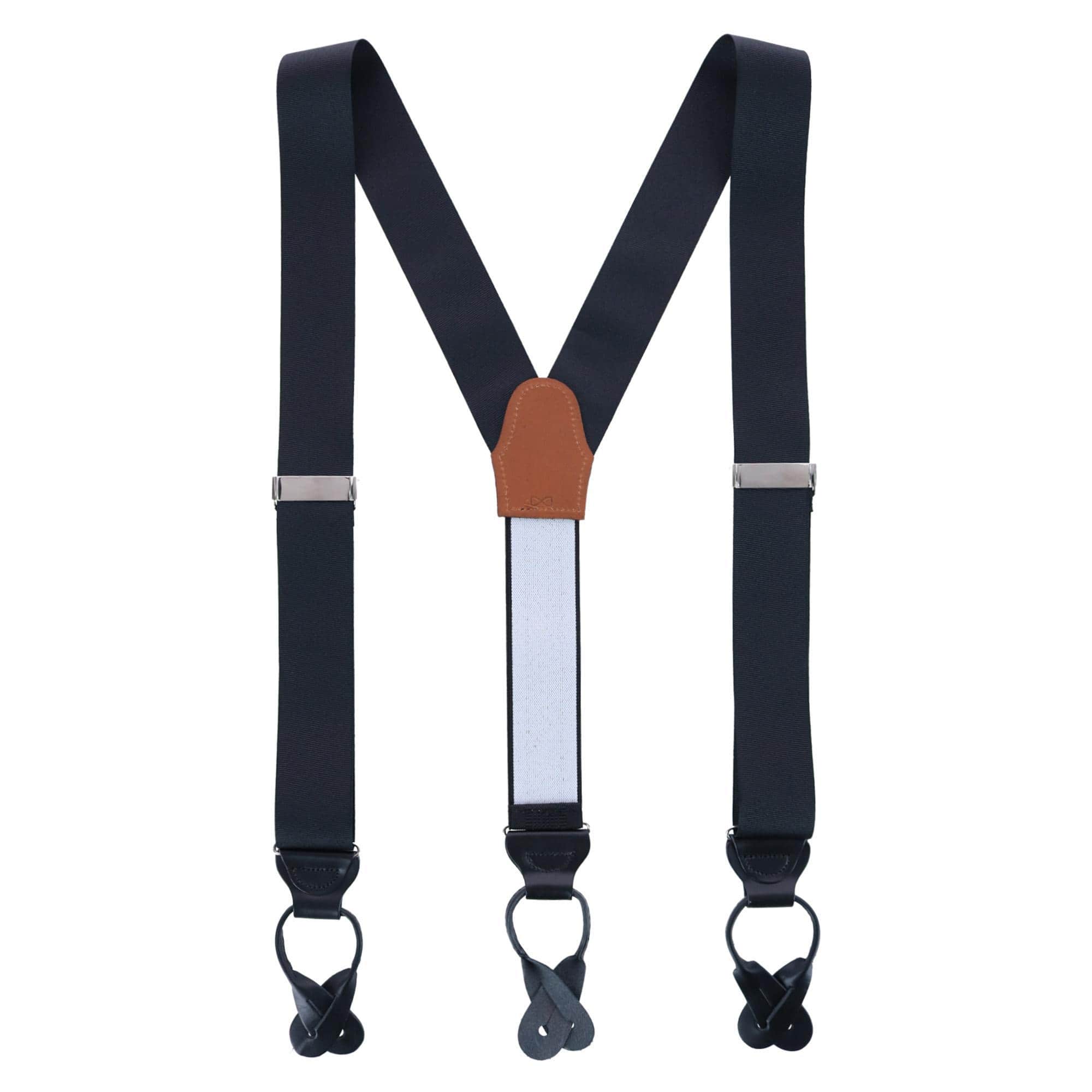 Phoenix 38mm Grosgrain Non Stretch Ribbon Button End Braces - Black