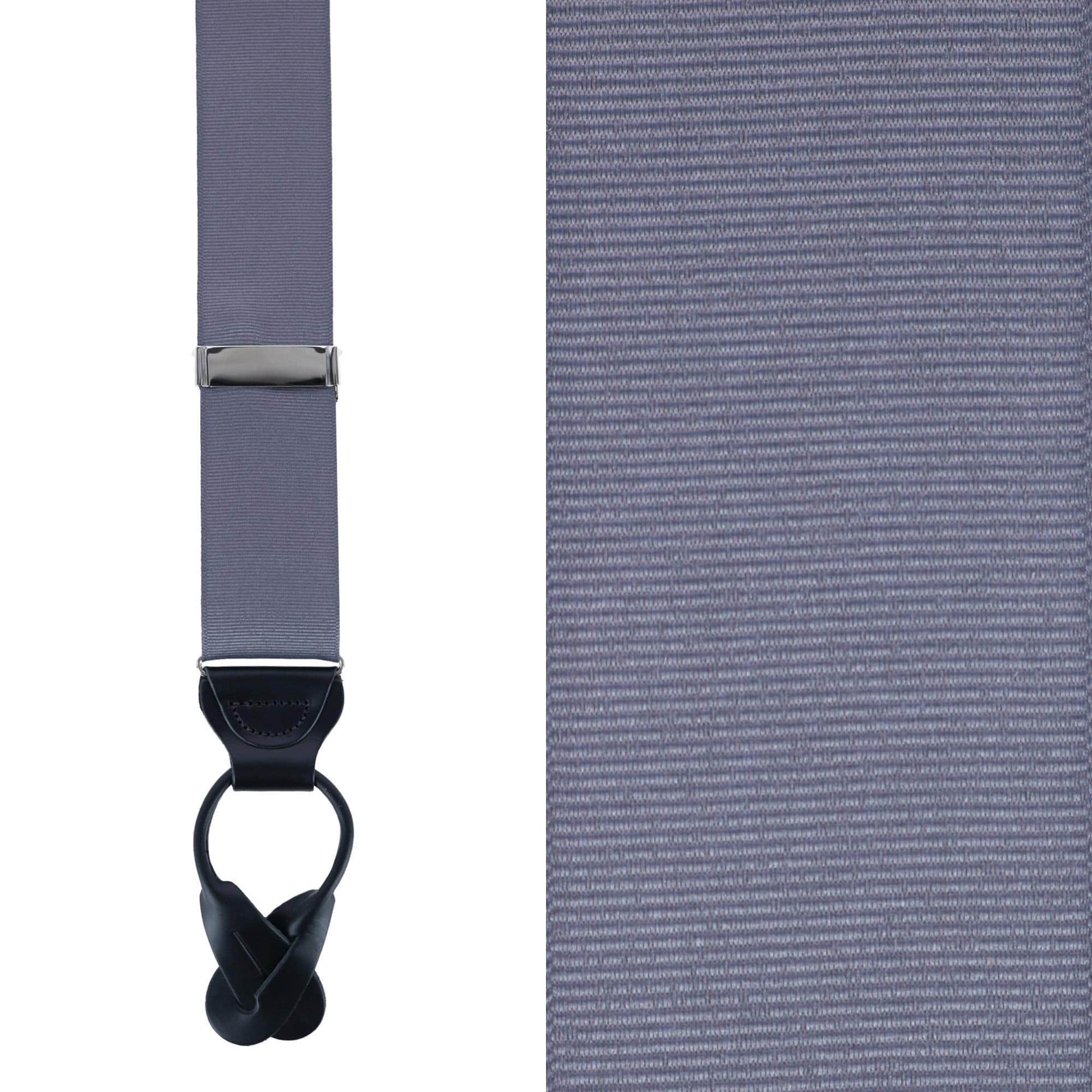 Phoenix 38mm Grosgrain Non Stretch Ribbon Button End Braces - Smokey  Grey