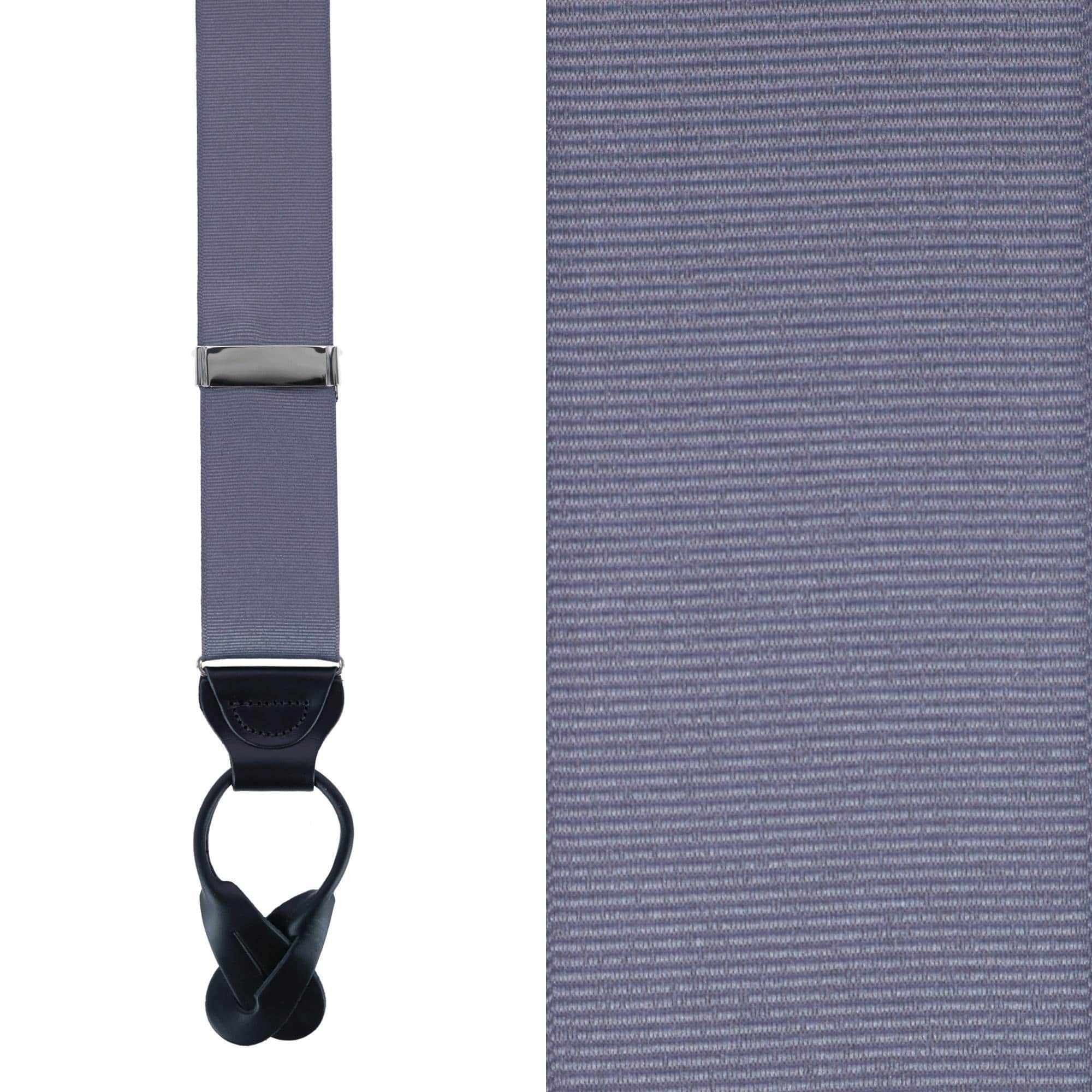Phoenix 38mm Grosgrain Non Stretch Ribbon Button End Braces - Smokey  Grey