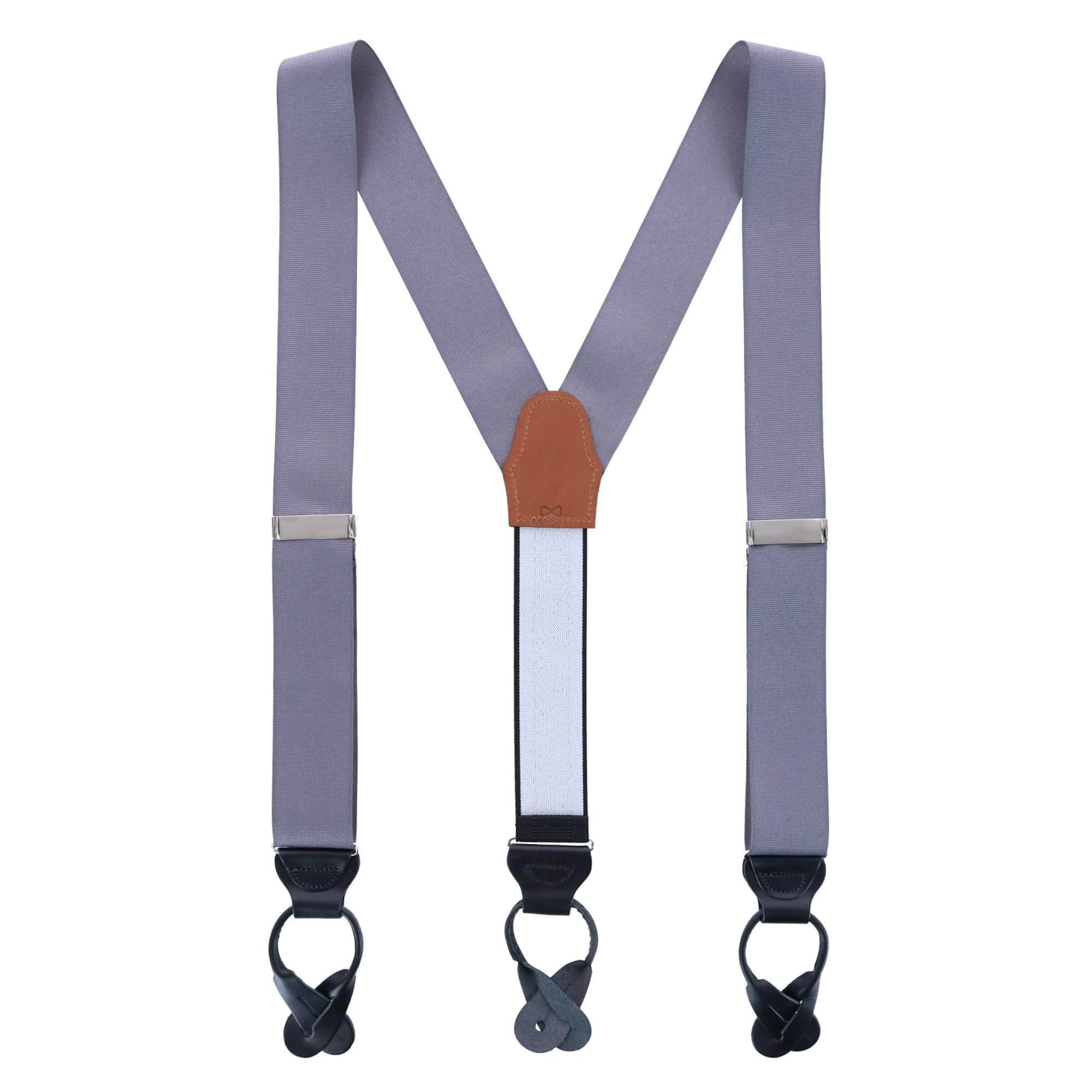 Phoenix 38mm Grosgrain Non Stretch Ribbon Button End Braces - Smokey  Grey