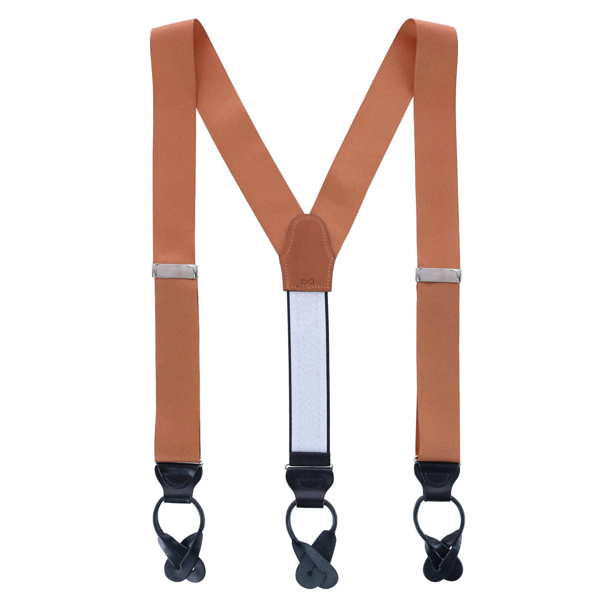 Phoenix 38mm Grosgrain Non Stretch Ribbon Button End Braces - Dark Khaki