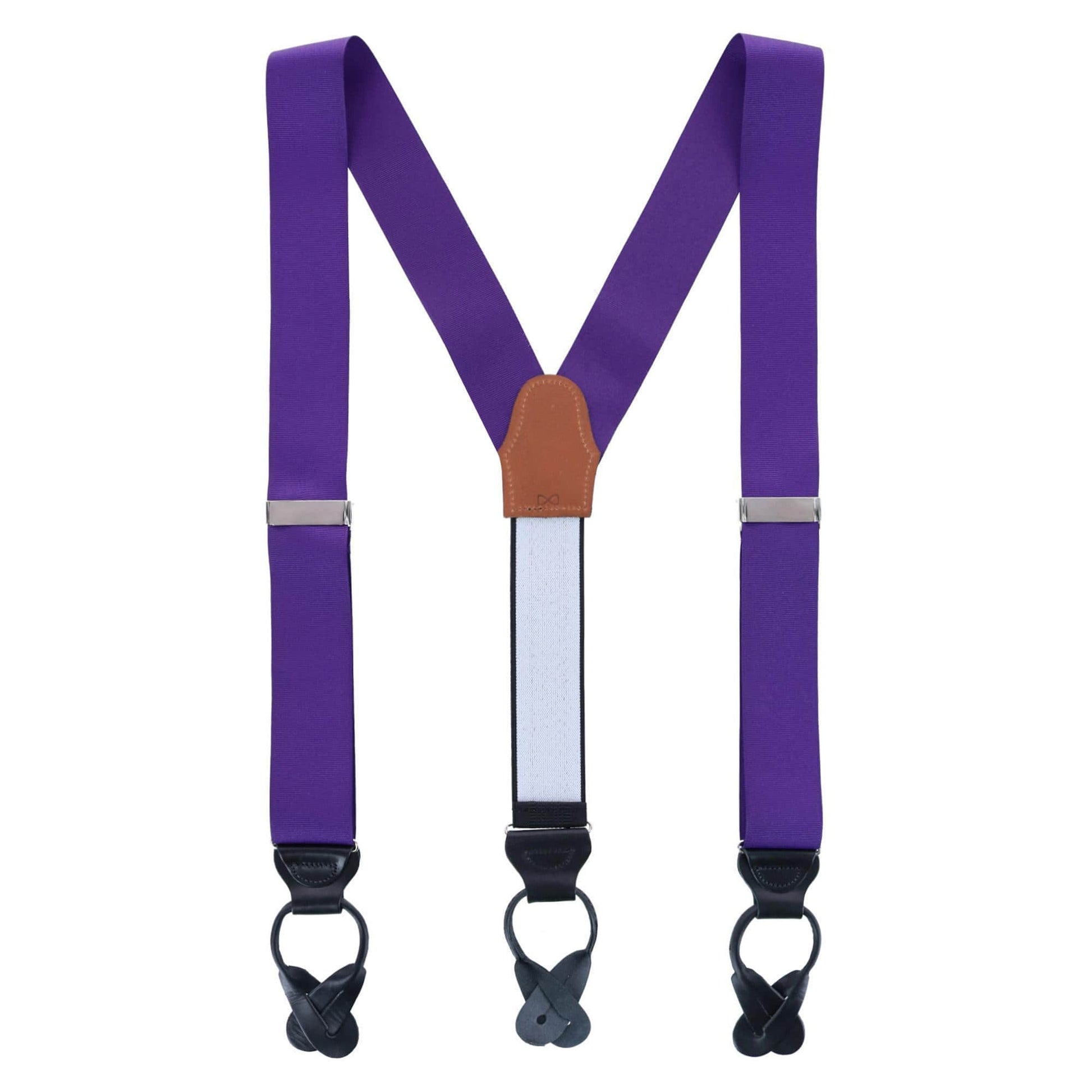 Phoenix 38mm Grosgrain Non Stretch Ribbon Button End Braces - Deep Purple