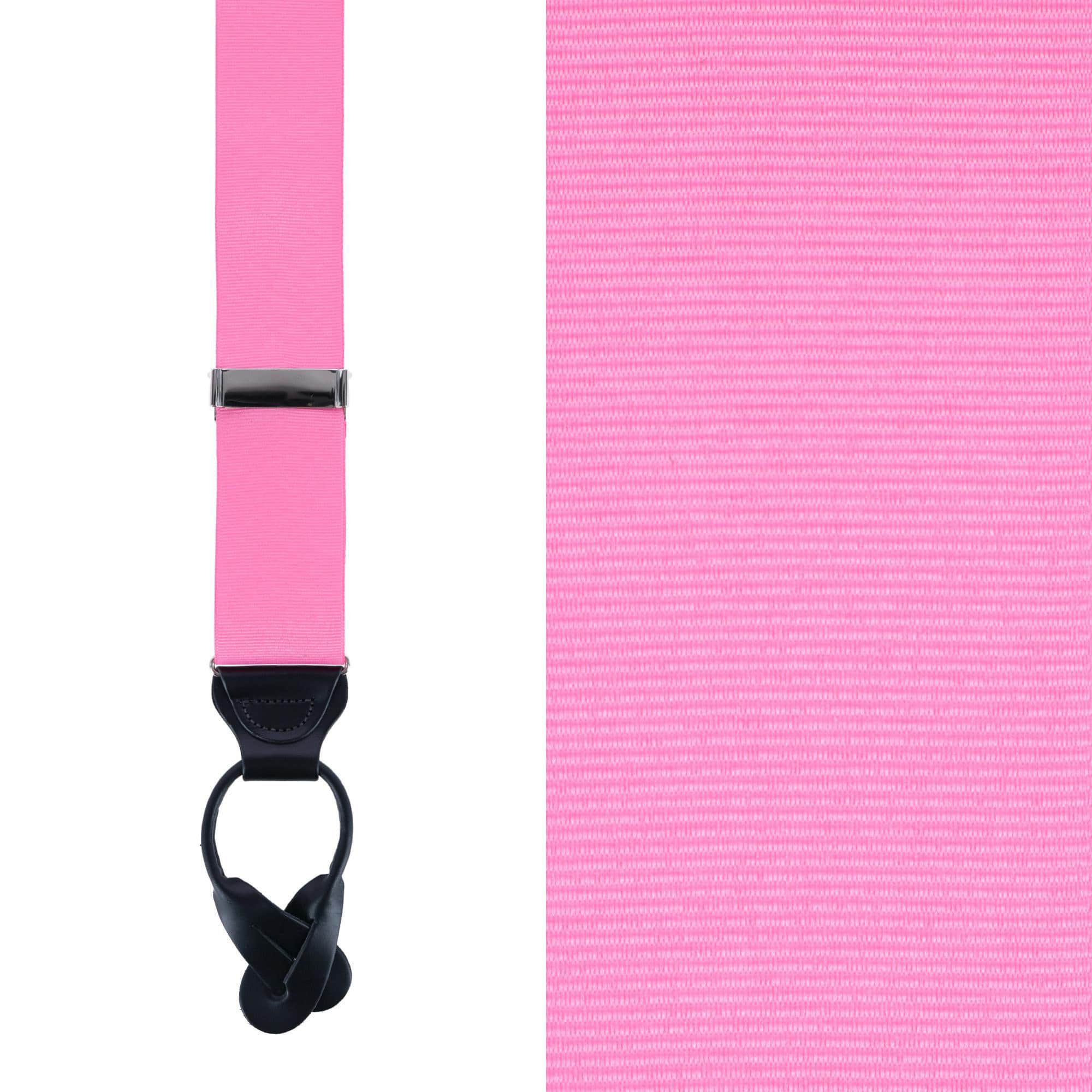 Phoenix 38mm Grosgrain Non Stretch Ribbon Button End Braces - Dark Pink