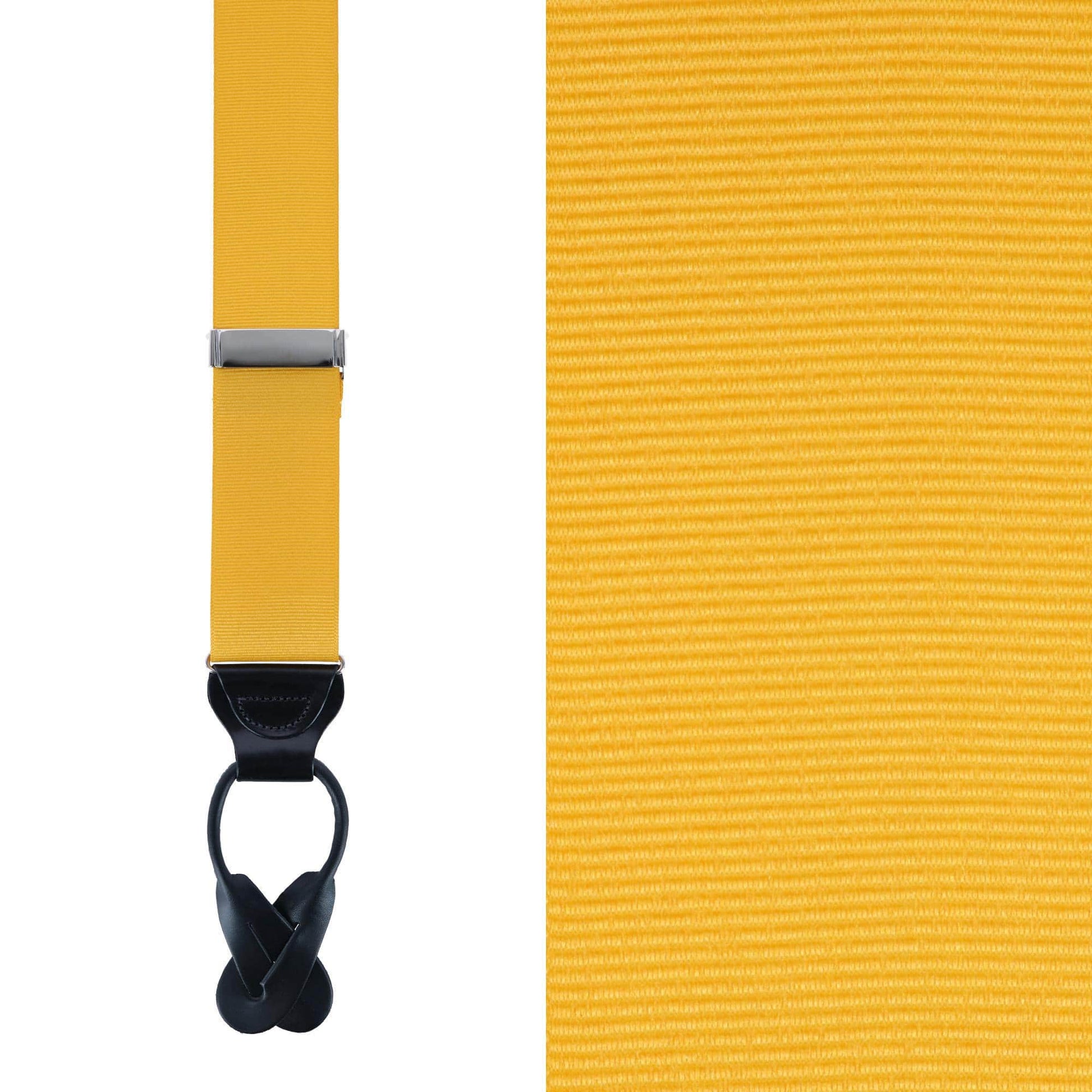 Phoenix 38mm Grosgrain Non Stretch Ribbon Button End Braces - Gold