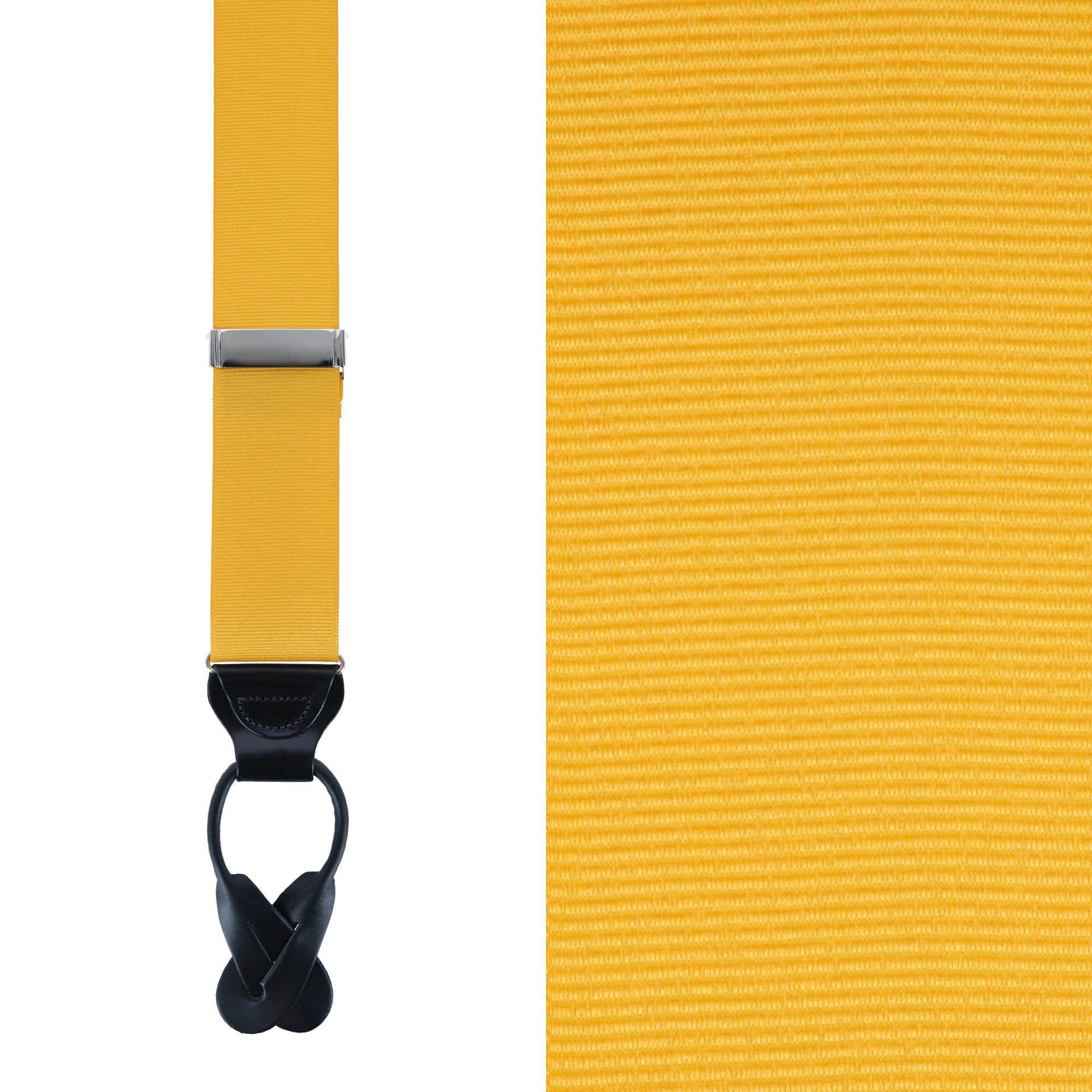 Phoenix 38mm Grosgrain Non Stretch Ribbon Button End Braces - Gold