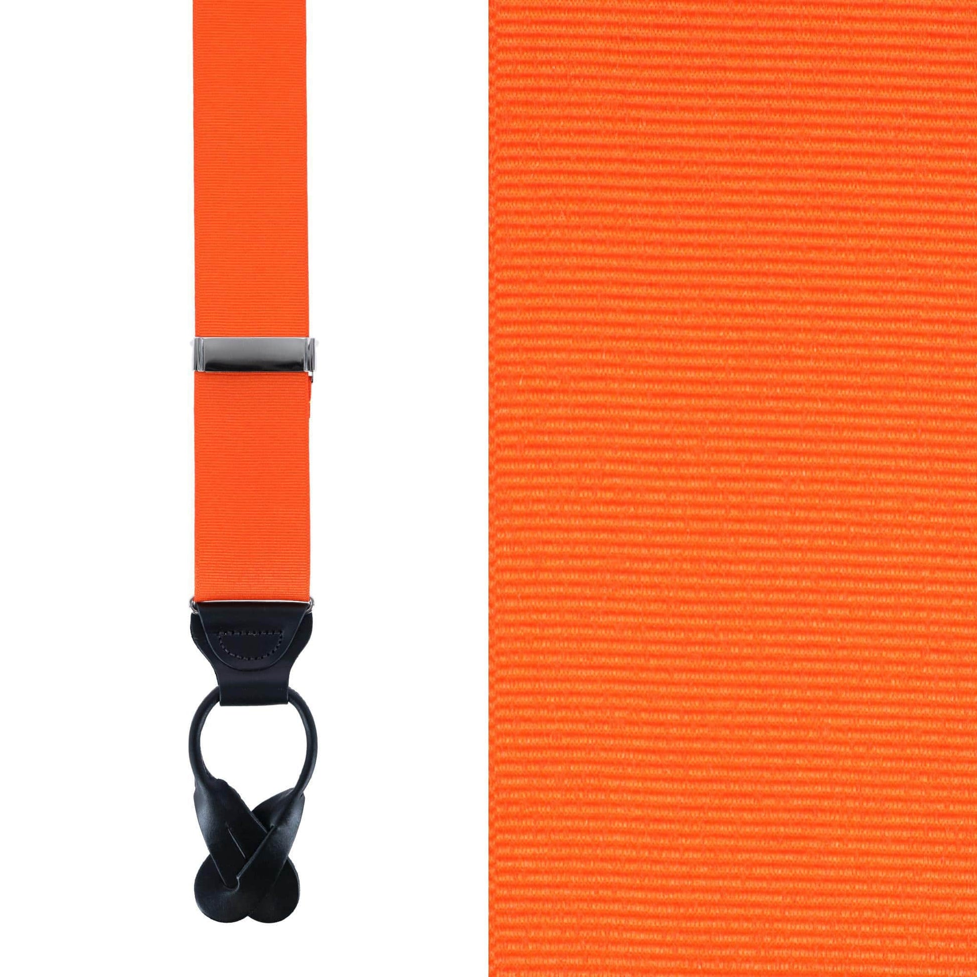 Phoenix 38mm Grosgrain Non Stretch Ribbon Button End Braces - Pumpkin