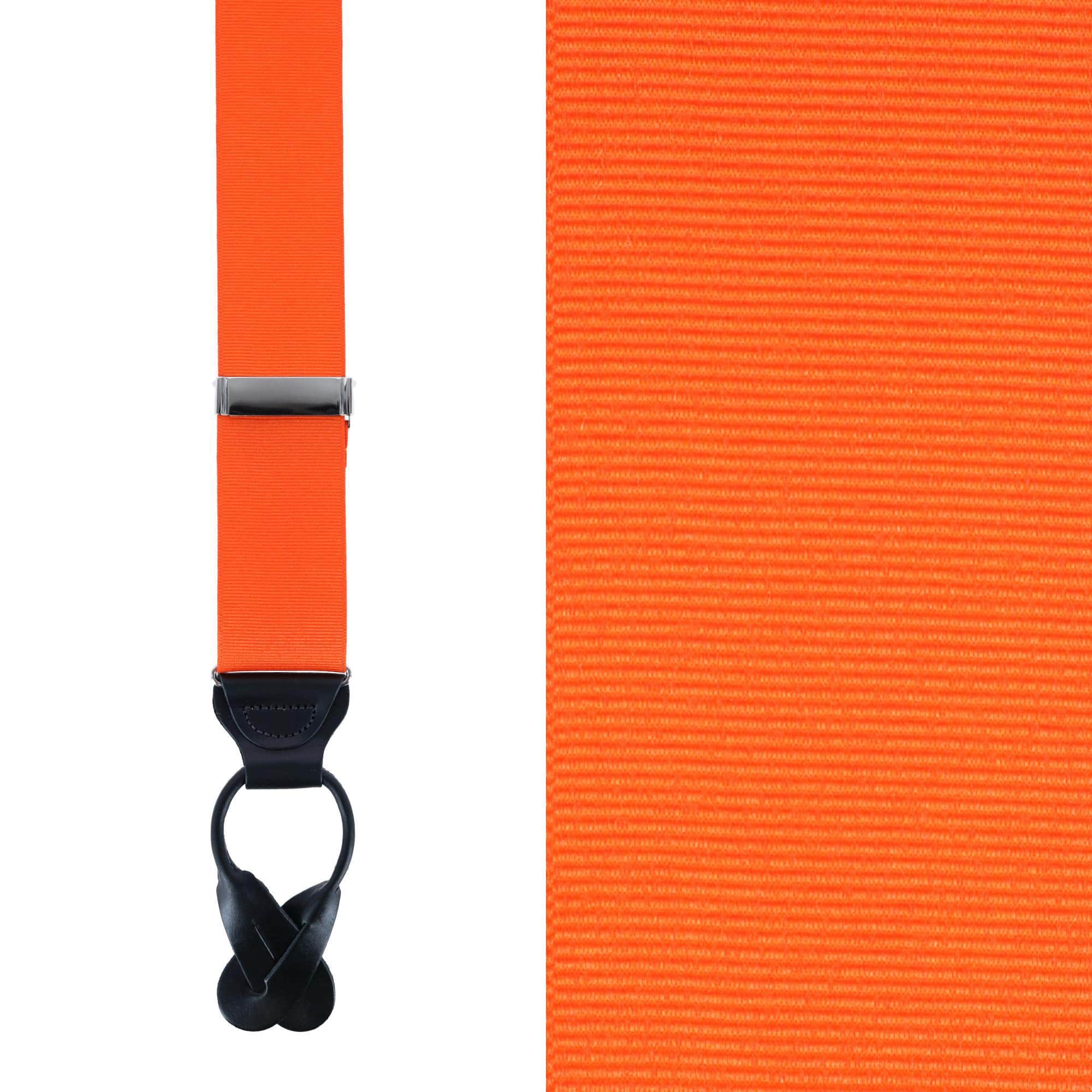 Phoenix 38mm Grosgrain Non Stretch Ribbon Button End Braces - Pumpkin