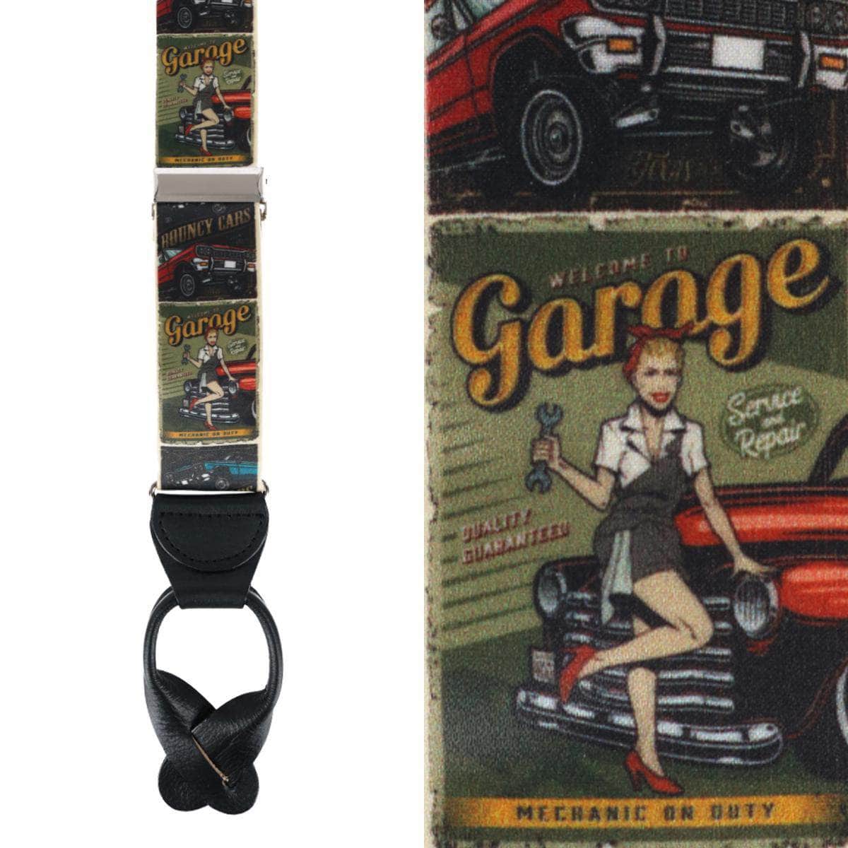 Sweet Jean Vintage Car Silk Button End Braces