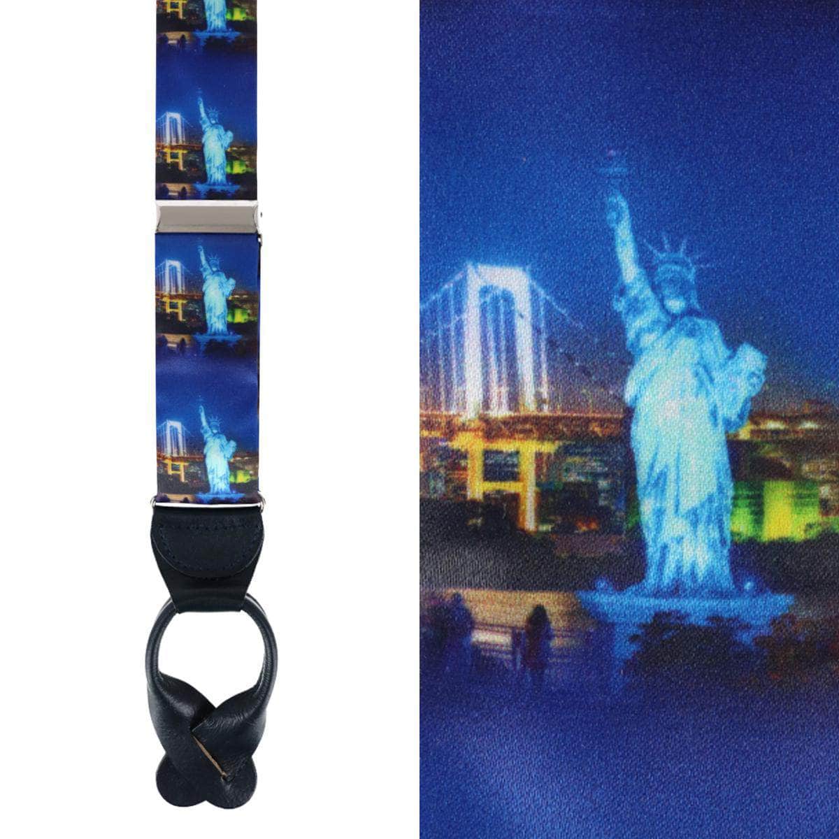 Liberty New York City Skyline Silk Button End Braces