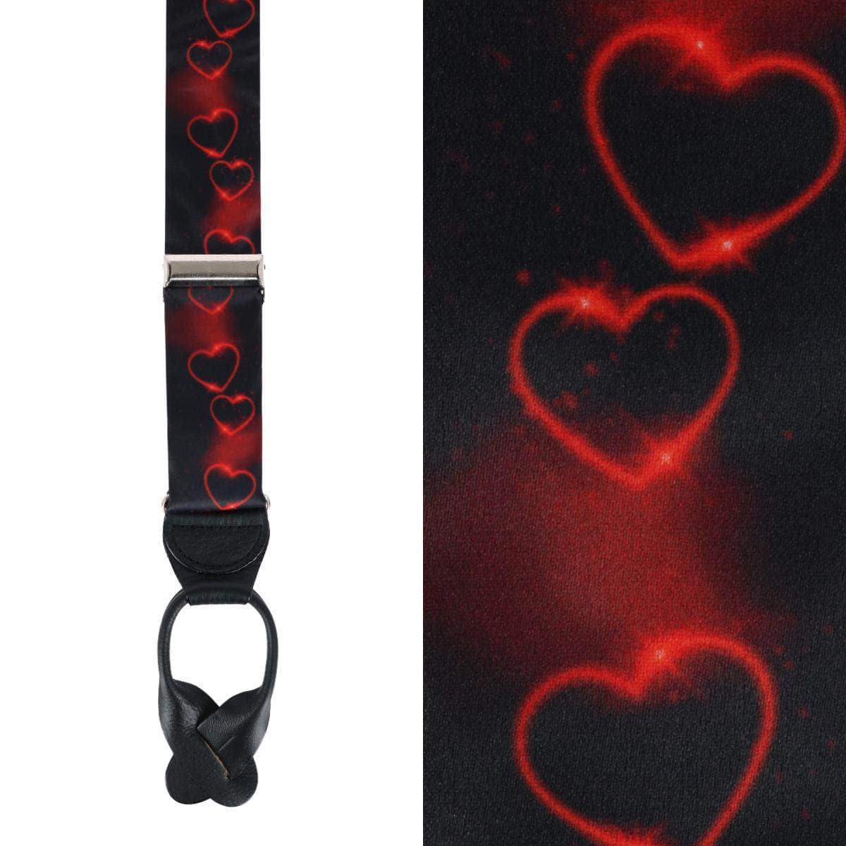 Eros Romantic Heart Silk Button End Braces