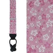Hanami Cherry Blossom Burst Linen Blend Novelty Button End Braces