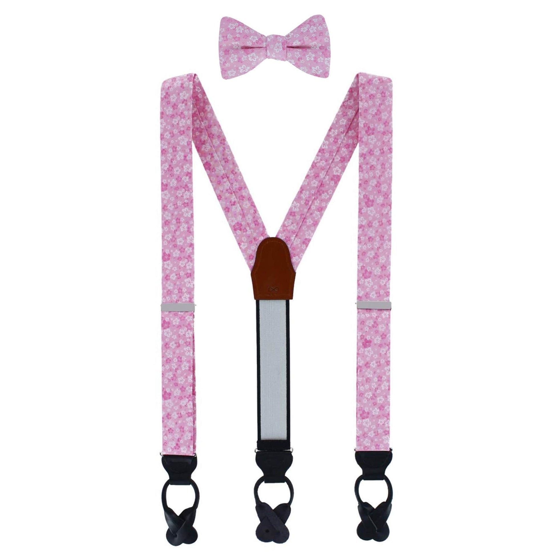 Hanami Cherry Blossom Burst Braces and Bowtie Bundle - Pink