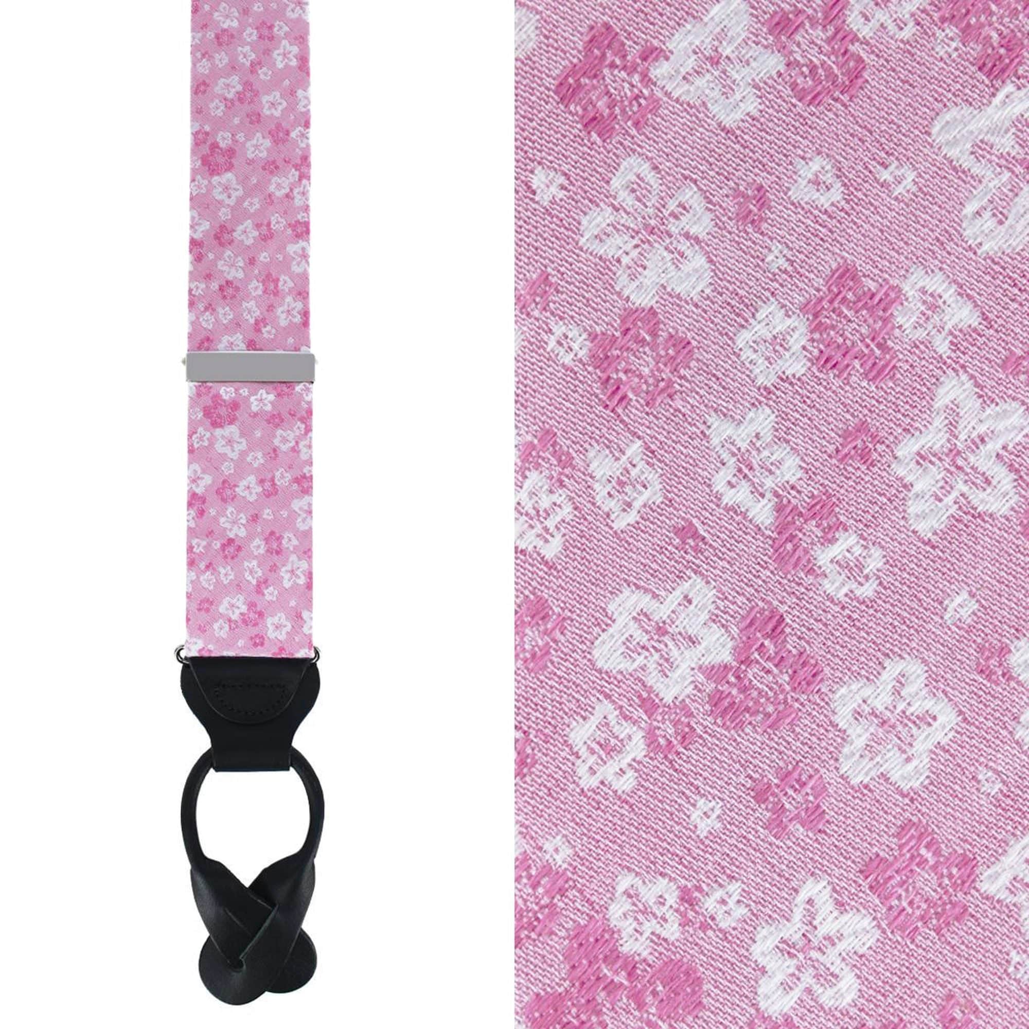Hanami Cherry Blossom Burst Braces and Bowtie Bundle - Pink
