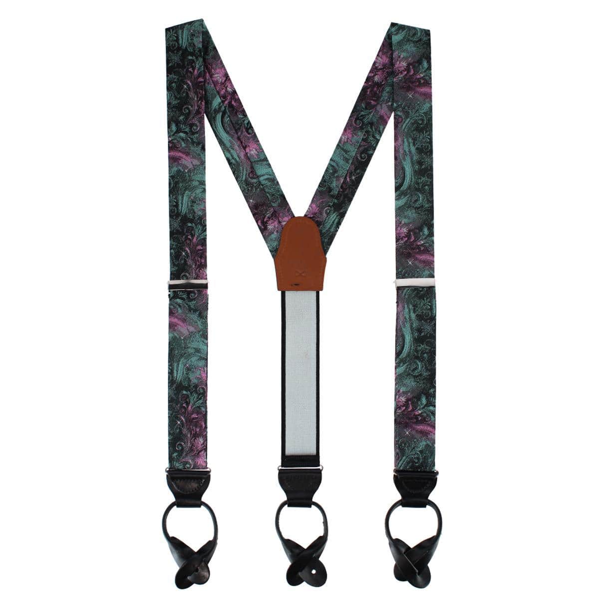 The Arcane Storm Silk Button End Novelty Braces - Multiple