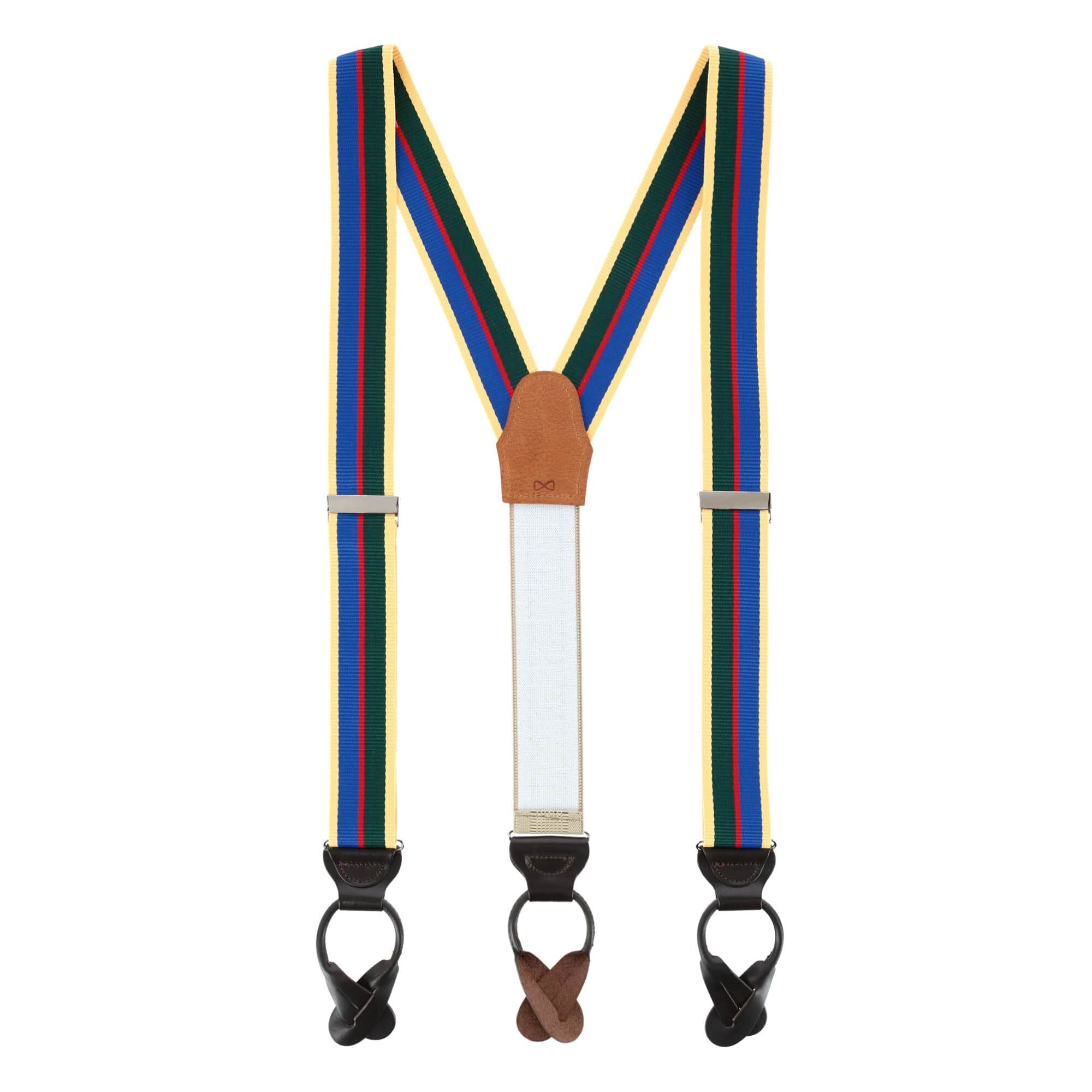 Sumner 35mm Grosgrain Weave Striped Button End Braces by Trafalgar