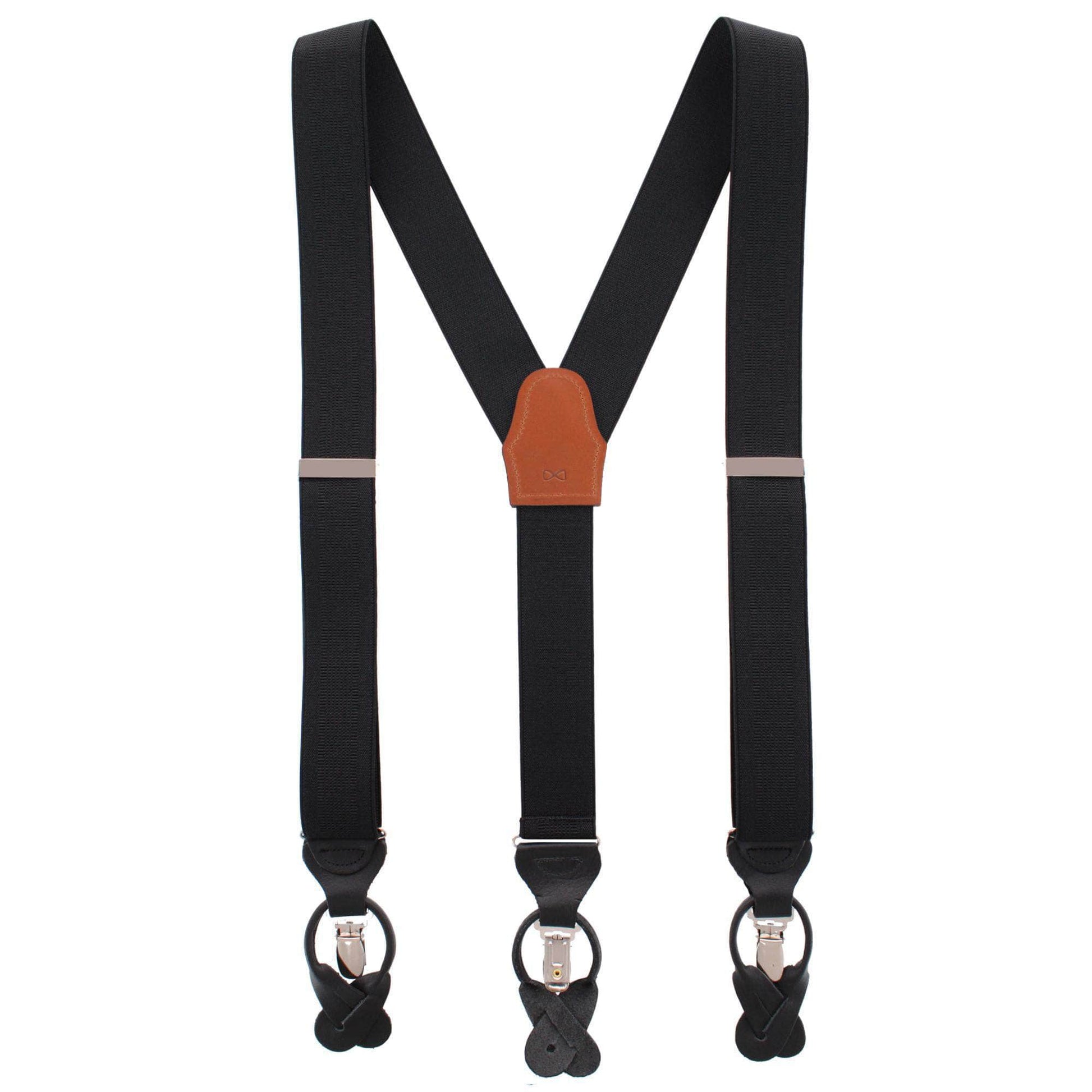 Classic Solid Color Convertible Braces 35mm Elastic - Black